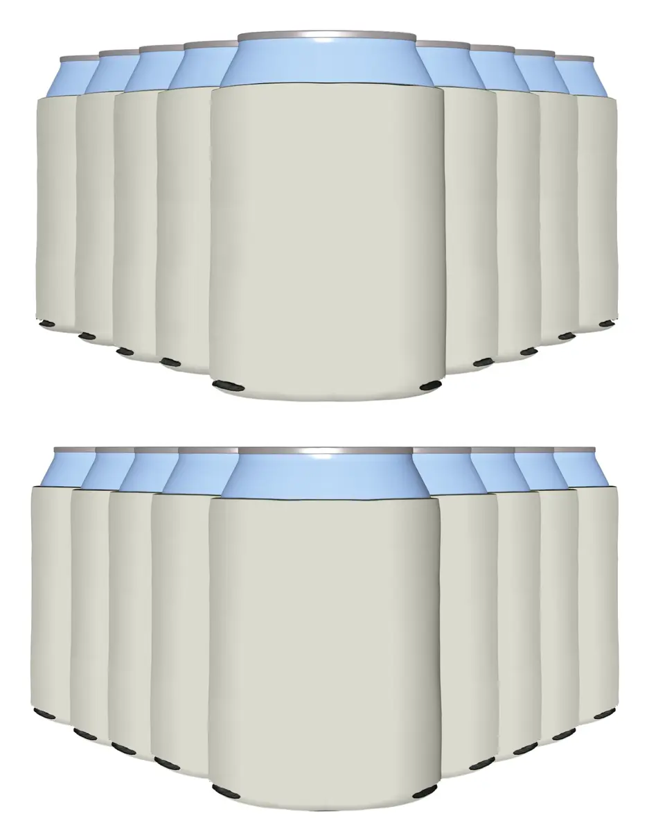 PartyPrints Grey Sandstone Blank Can Cooler Sleeves 100-Pack | Customizable Foam Insulated Drink Holder for 12oz/16oz Cans - main product image