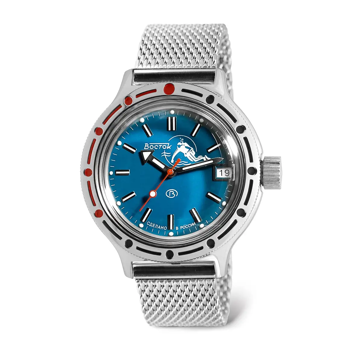 VOSTOK Amphibia 420059 Diver Watch 40mm Stainless Steel | Water-Resistant 200m - main product image