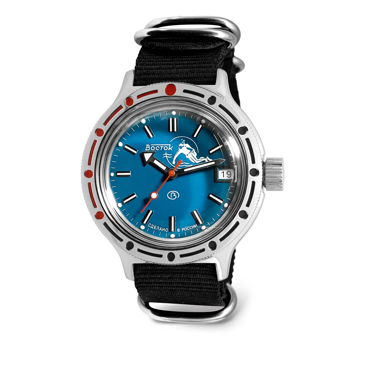 VOSTOK Amphibia 420059 Diver Watch 40mm Stainless Steel | Water-Resistant 200m - main product image