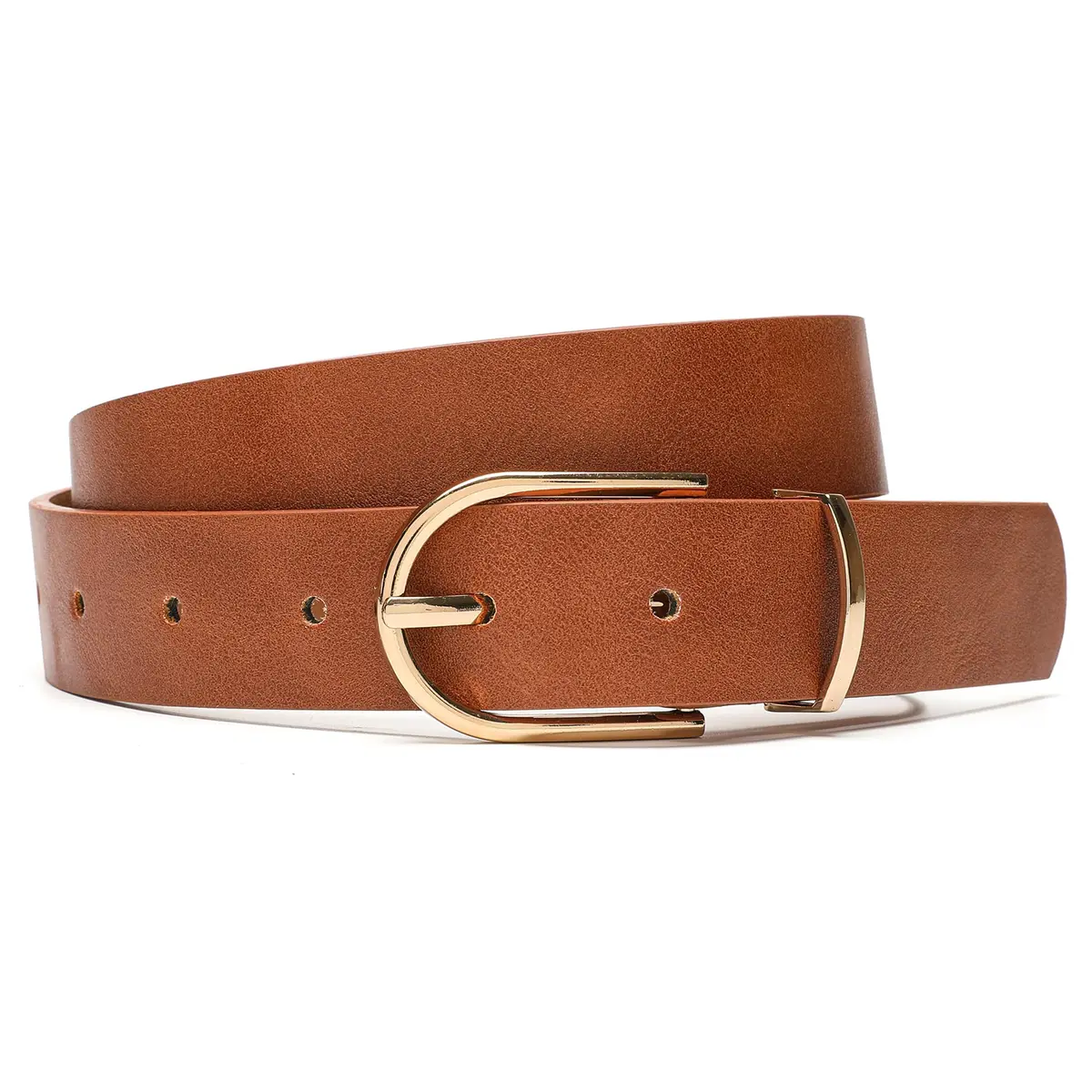 Earnda Women's Faux Leather Chic Belt for Jeans, Brown, Medium | Stylish Casual Accessory - main product image