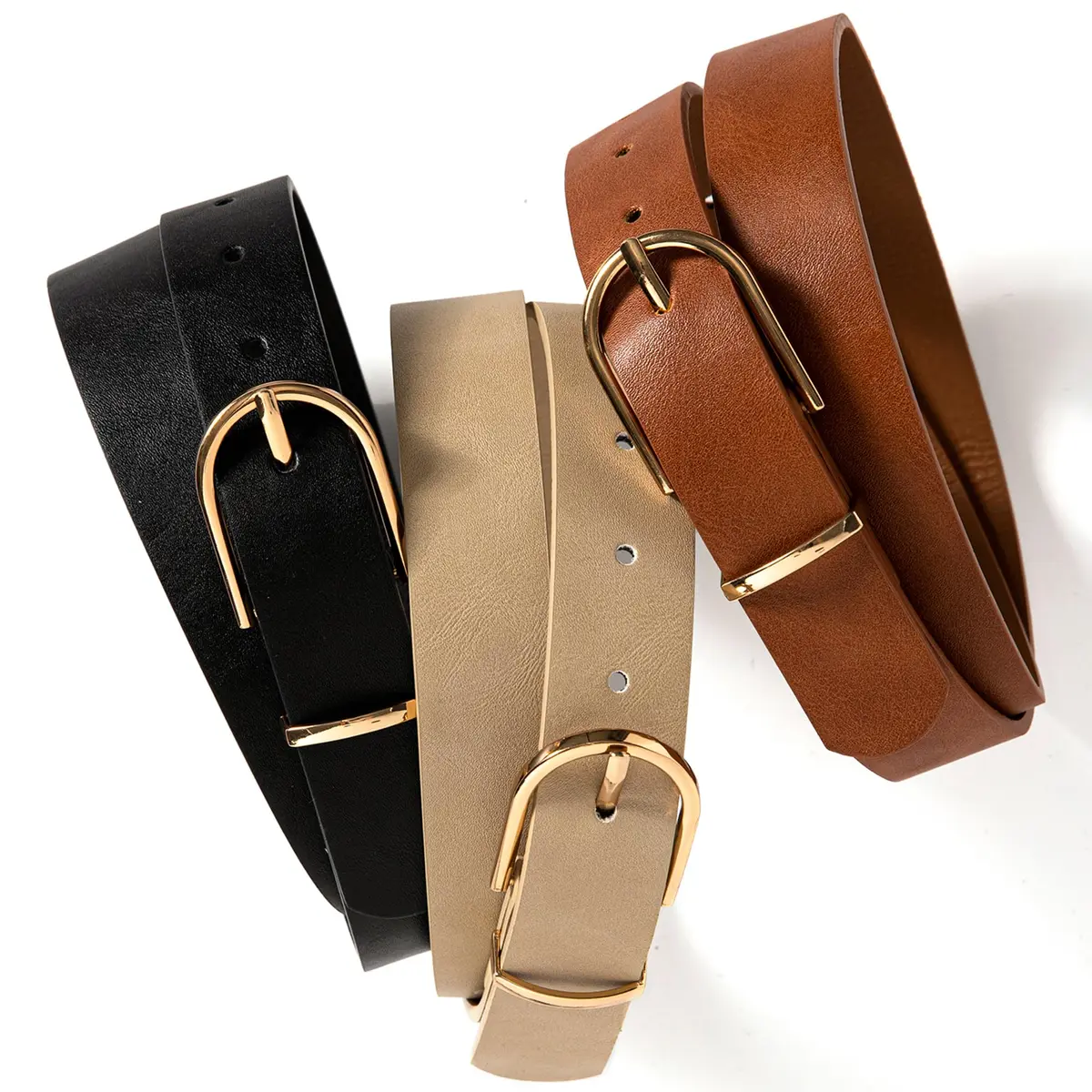 Earnda Women's Faux Leather Chic Belt for Jeans, Brown, Medium | Stylish Casual Accessory - view 5