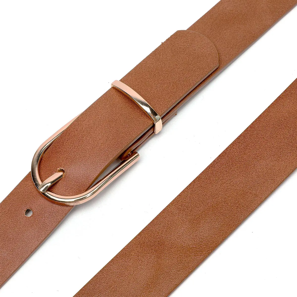 Earnda Women's Faux Leather Chic Belt for Jeans, Brown, Medium | Stylish Casual Accessory - view 4