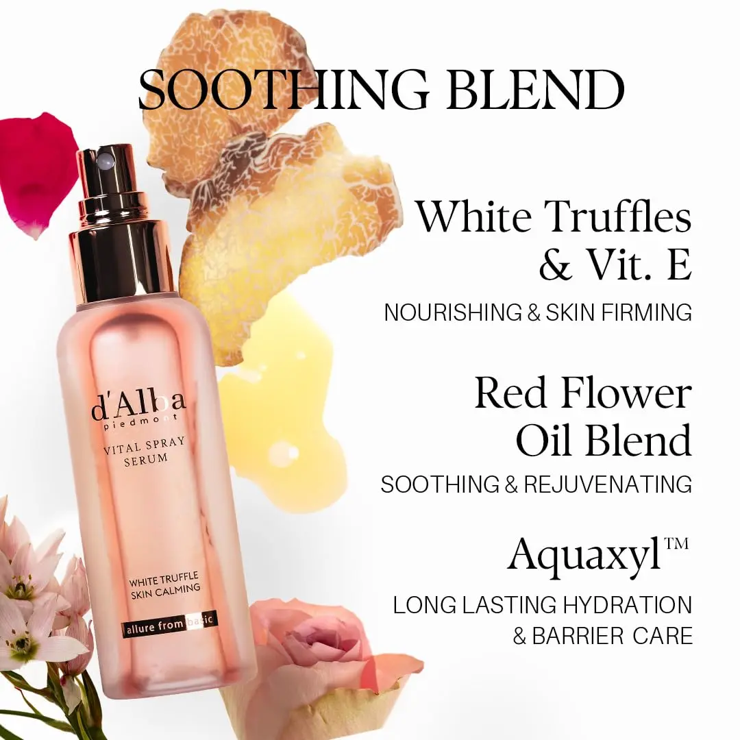 d'alba Piedmont White Truffle Vital Spray Serum 100ml (3.38 fl oz) | Calming & Hydrating Mist for Sensitive Skin - view 6