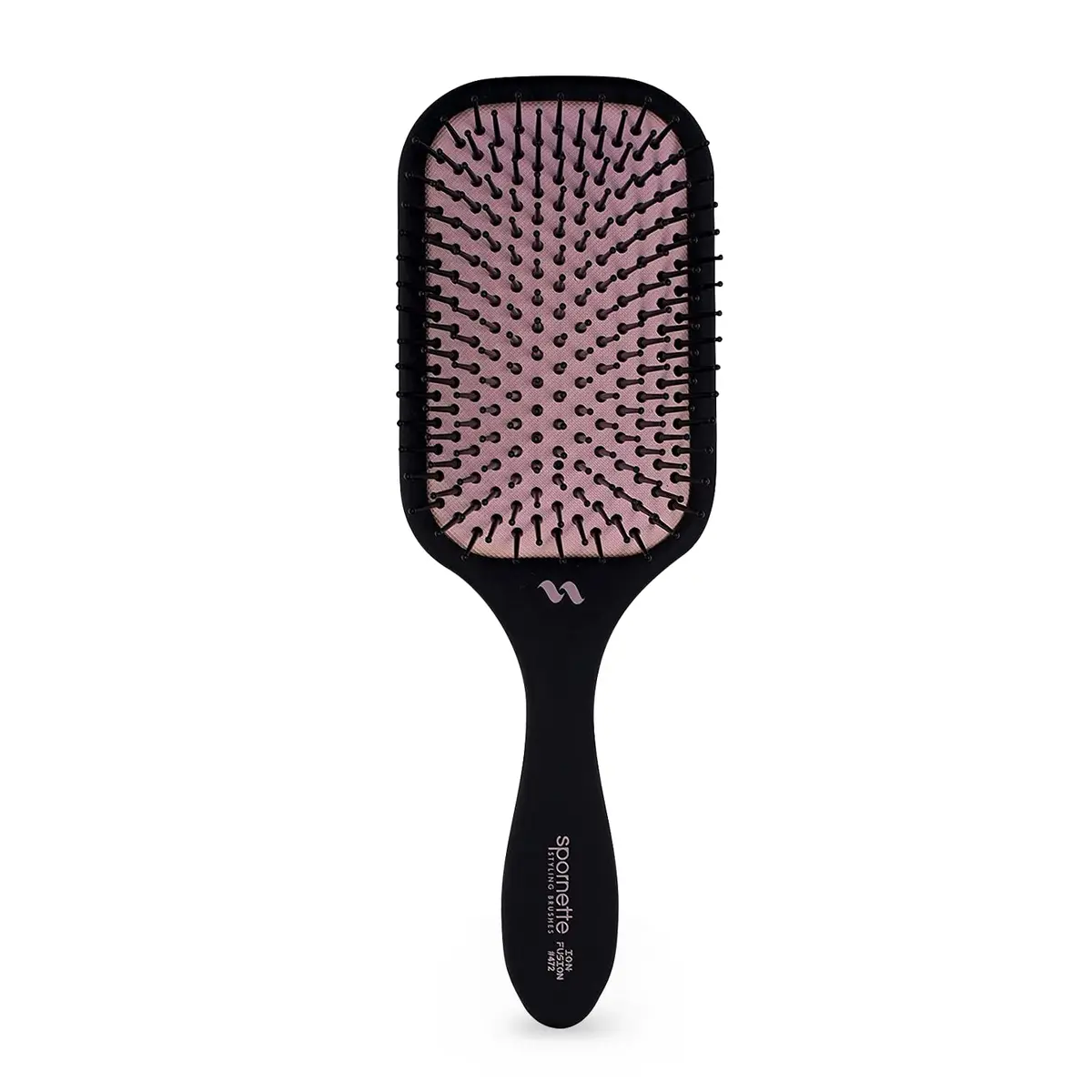 SPORNETTE Pink Ion Fusion Paddle Hair Brush, Ionic Nylon Bristles - For Detangling, Straightening & Smoothing, Medium to Long Hair - All Hair Types For Men, Women and Children - main product image