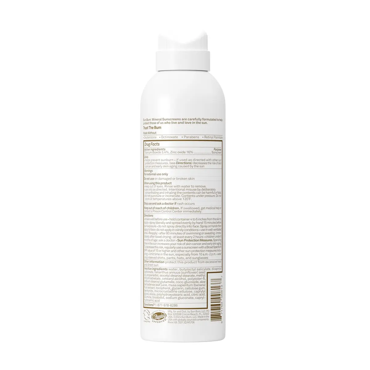 Sun Bum Mineral SPF 50 Sunscreen Body Spray 165ml (6 oz) | Broad Spectrum UVA/UVB Protection - view 5