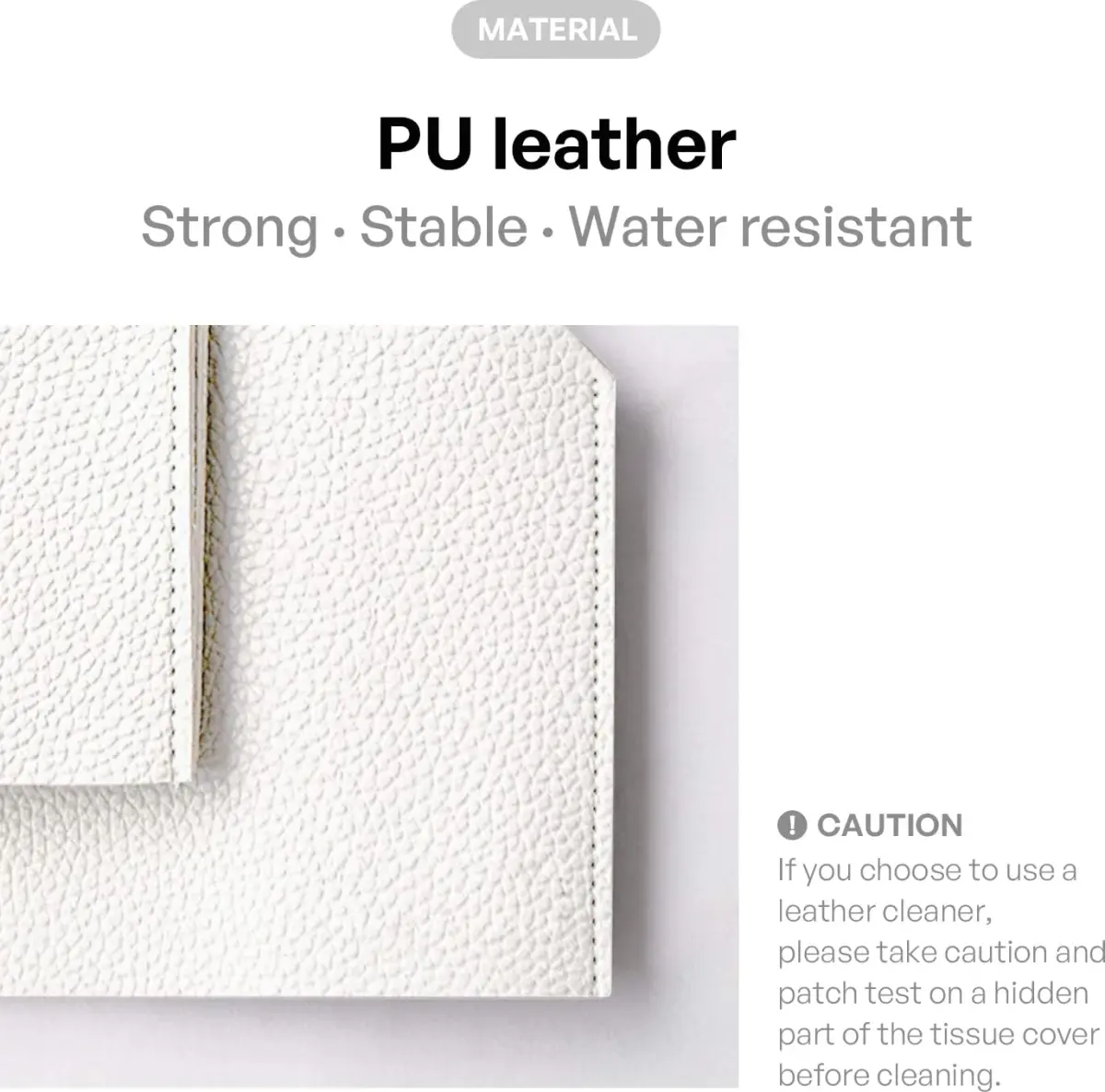 Carrotez White Rectangular PU Leather Tissue Box Cover - Stylish Organizer for Home & Office - view 2