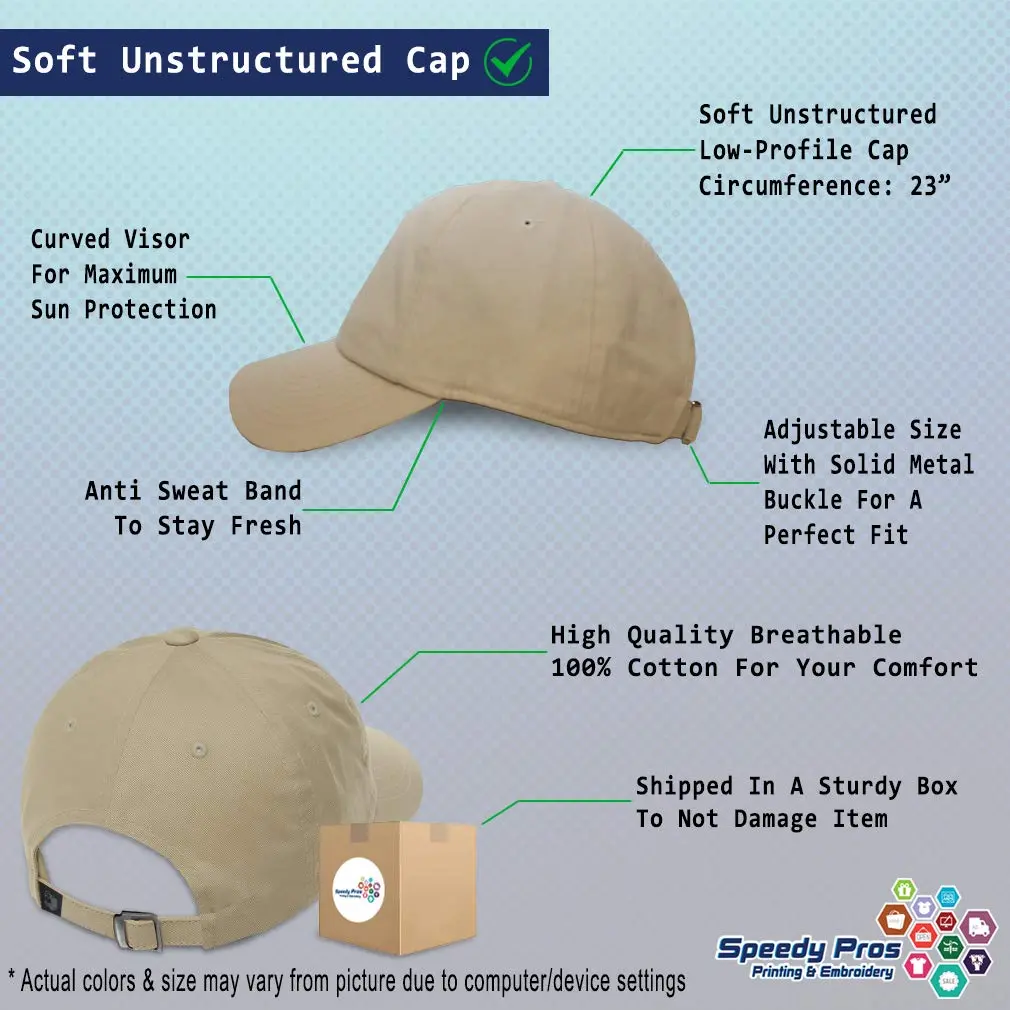 Speedy Pros Custom Cotton Baseball Cap with Embroidery | Unisex Classic Dad Hat (Stone, 100% Cotton, Adjustable) - view 2