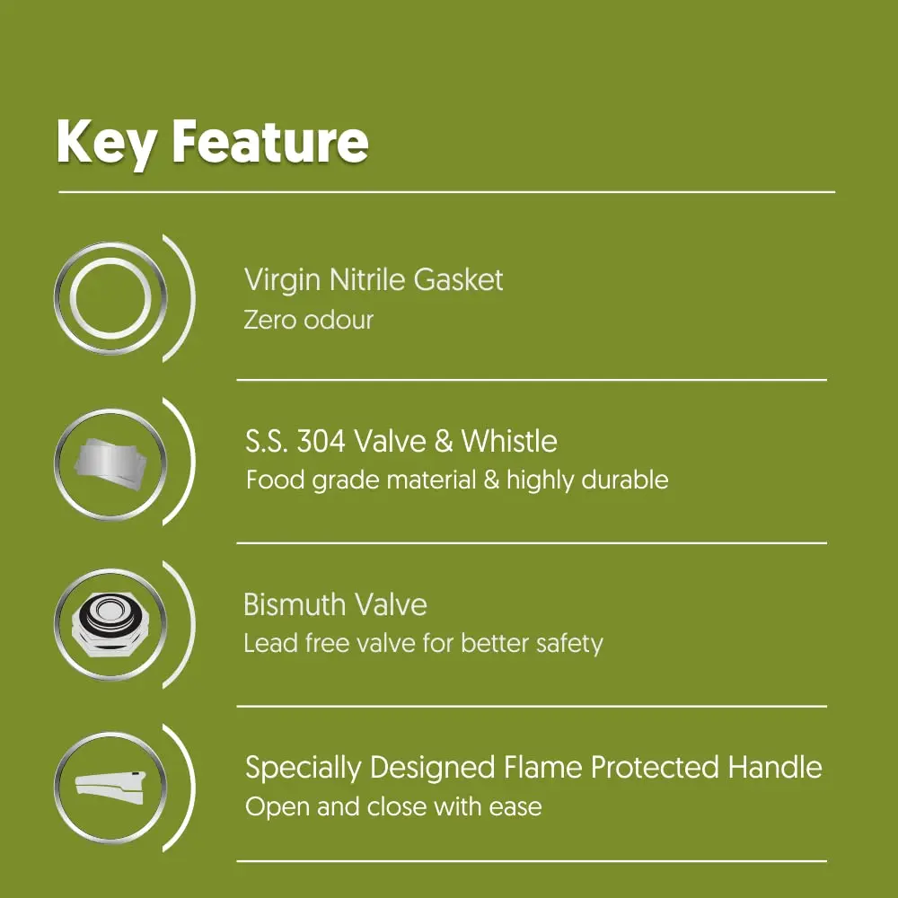Preethi Pressure Cooker 5 Litres | Hard Anodized Induction Base, Outer Lid, Gas Compatible - view 3