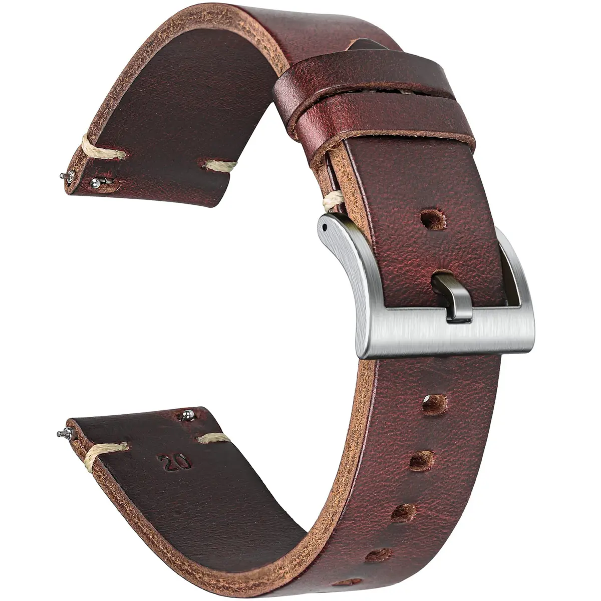 hemsut h Leather Watch Bands, Horween Leather Watch Strap for Men 18mm | Vintage Handmade - main product image