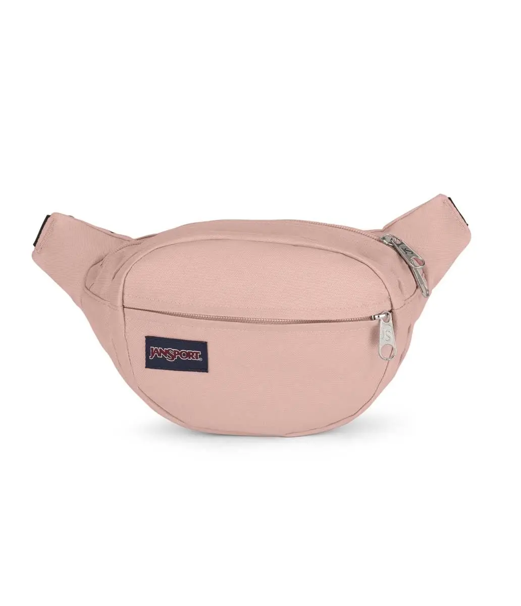 JanSport Fifth Avenue Fanny Pack Crossbody Bag for Women, Men - Stylish, Durable Waist Bag with Adjustable Belt, Main Zippered Pocket, Quick Stash, Misty Rose - main product image