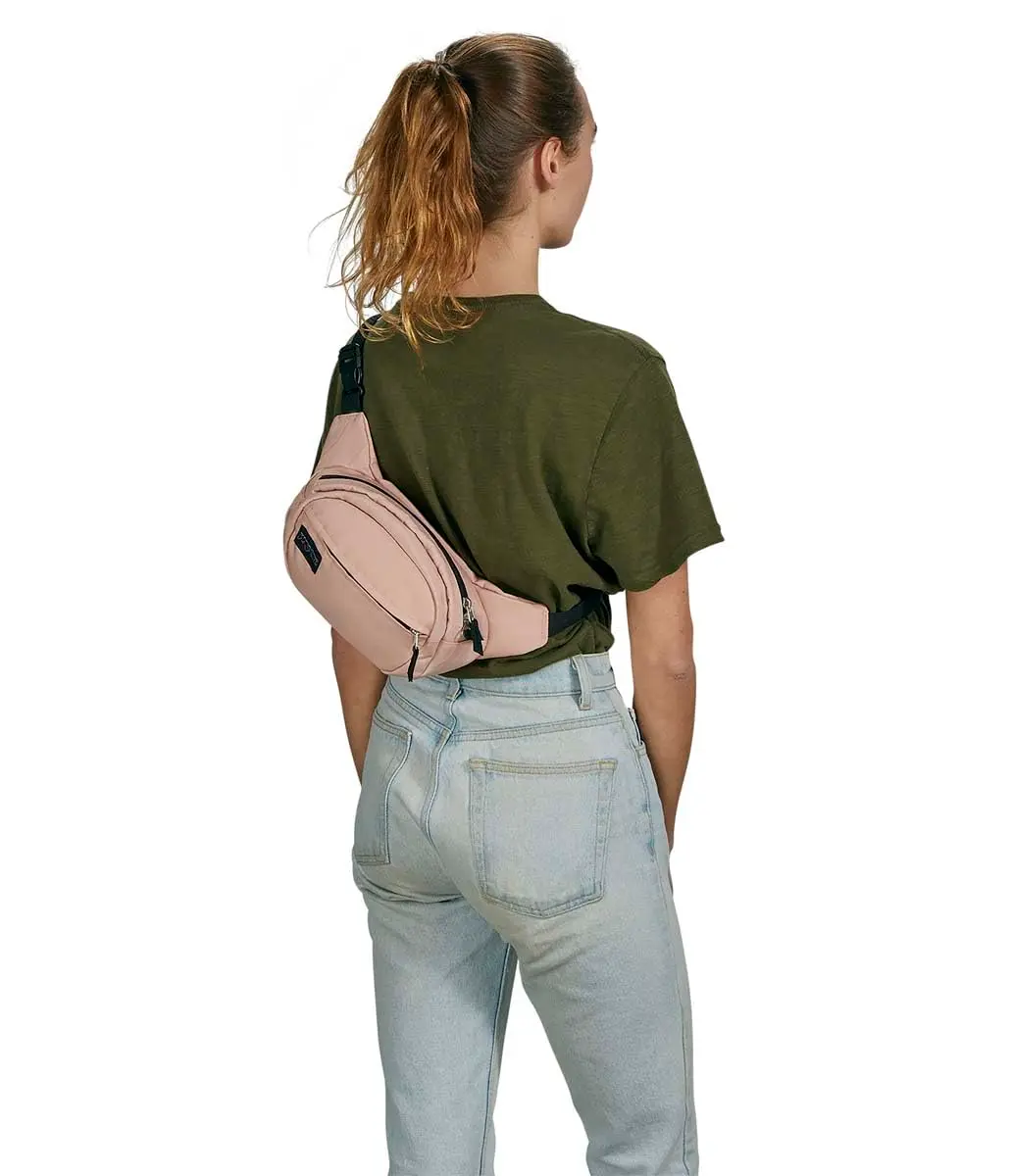 JanSport Fifth Avenue Fanny Pack Crossbody Bag for Women, Men - Stylish, Durable Waist Bag with Adjustable Belt, Main Zippered Pocket, Quick Stash, Misty Rose - view 4