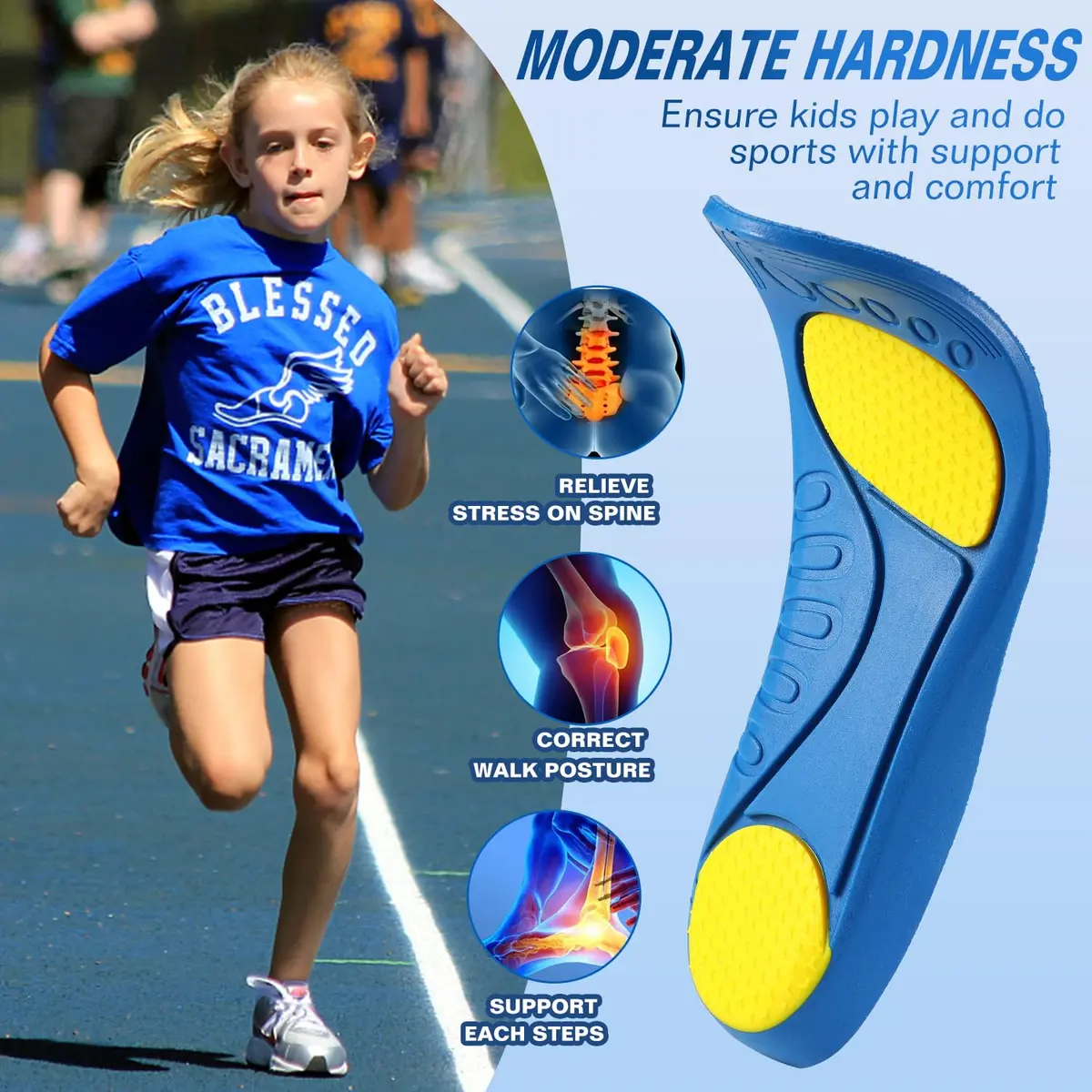 Bacophy Kids Arch Support Insoles 5-8 M US Toddler Deep Heel Cup Support - view 5