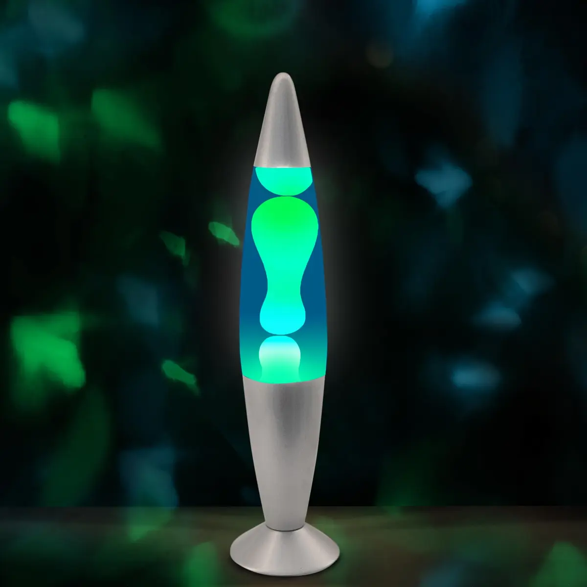 JAMBO 16" Liquid Motion Lamp - Blue with Yellow/Green Wax, 41.4cm (16.38") | Relaxing Lava Light for Home Decor - view 4