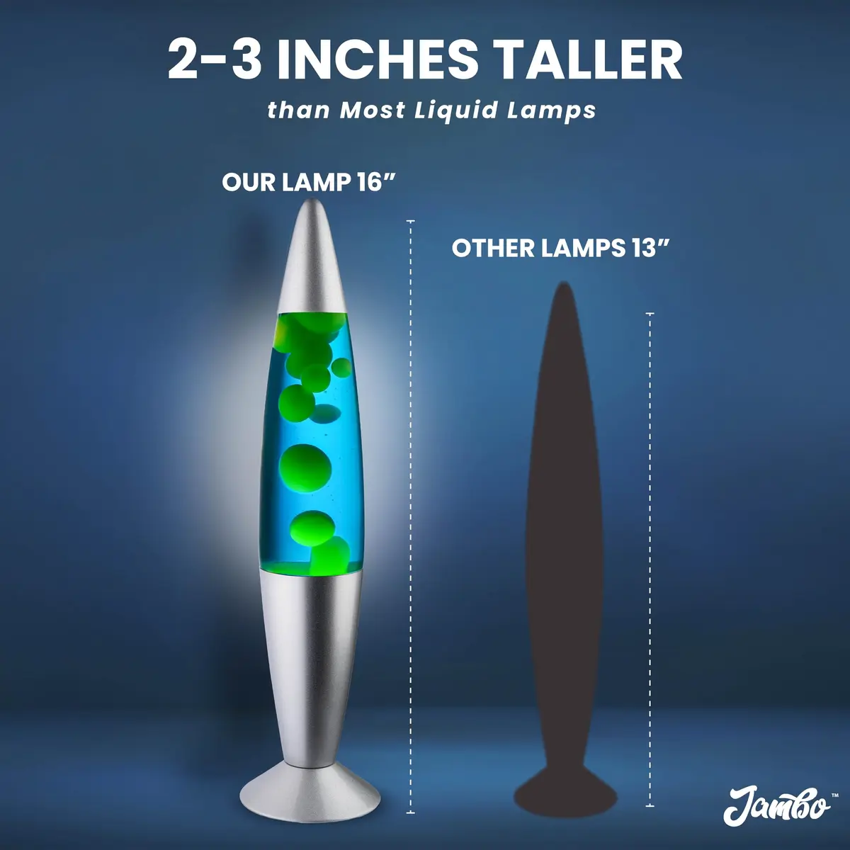 JAMBO 16" Liquid Motion Lamp - Blue with Yellow/Green Wax, 41.4cm (16.38") | Relaxing Lava Light for Home Decor - view 9