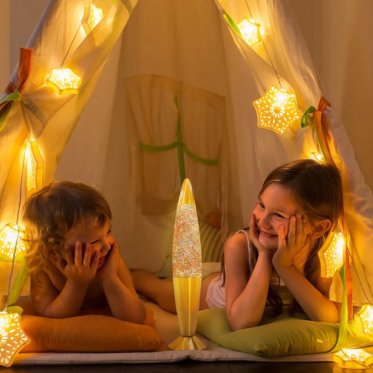 JAMBO 16-Inch Rainbow Glitter Lamp | Liquid Motion Lamp with Aluminum Base & Glass Shade - view 9
