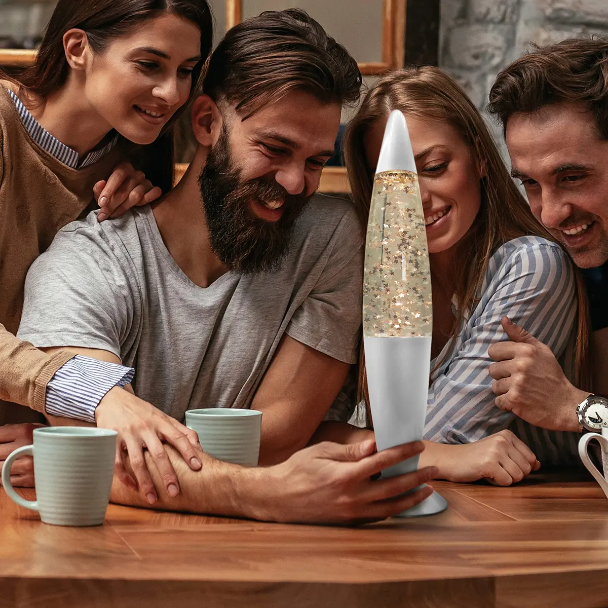 JAMBO 16-Inch Silver Star Glitter Lamp with E26 Base, 30W | Mesmerizing Liquid Motion for Any Room - view 6
