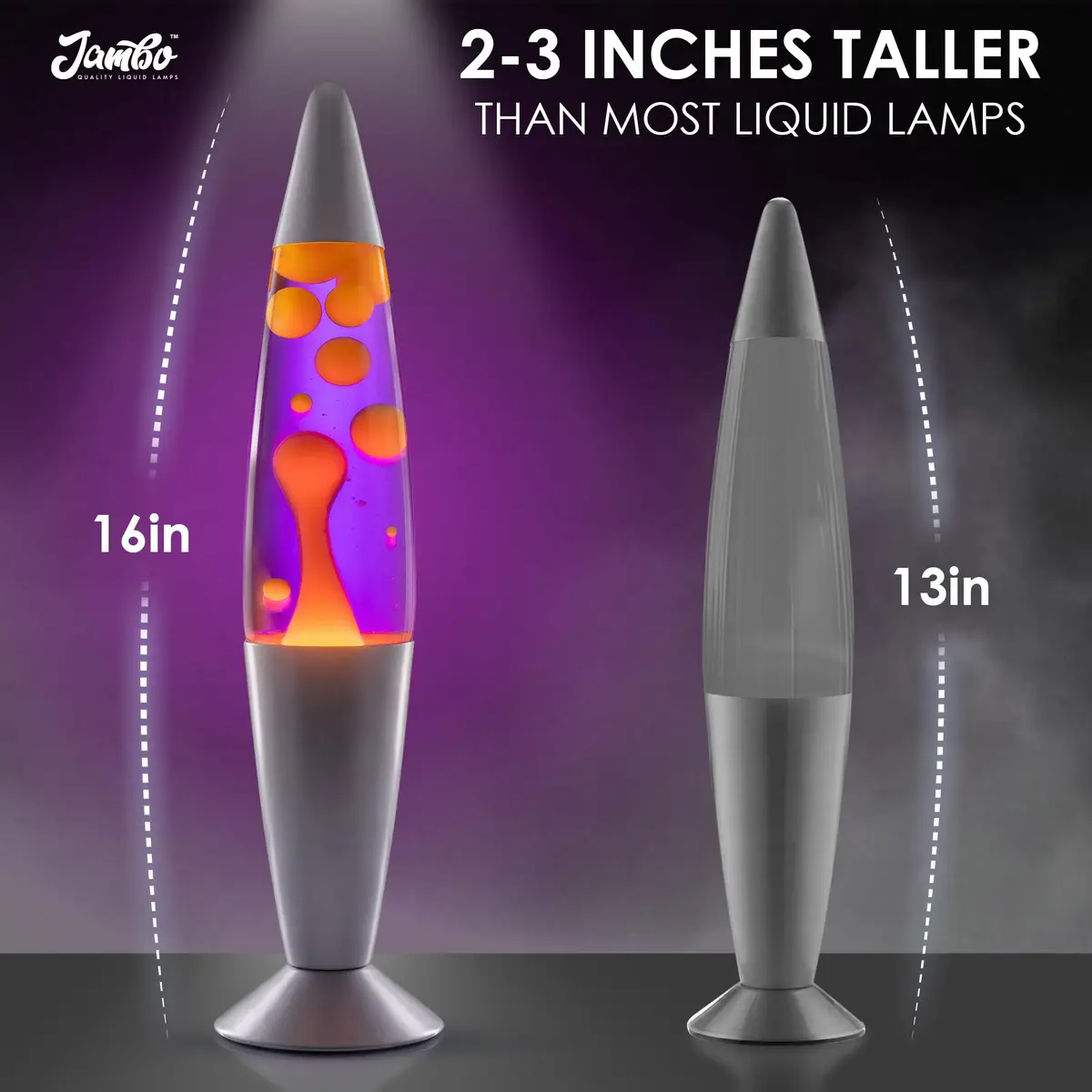 JAMBO 16 inch Liquid Motion Lamp Purple with Yellow Orange Wax | Relaxing Night Light for Adults Teens Kids - view 8