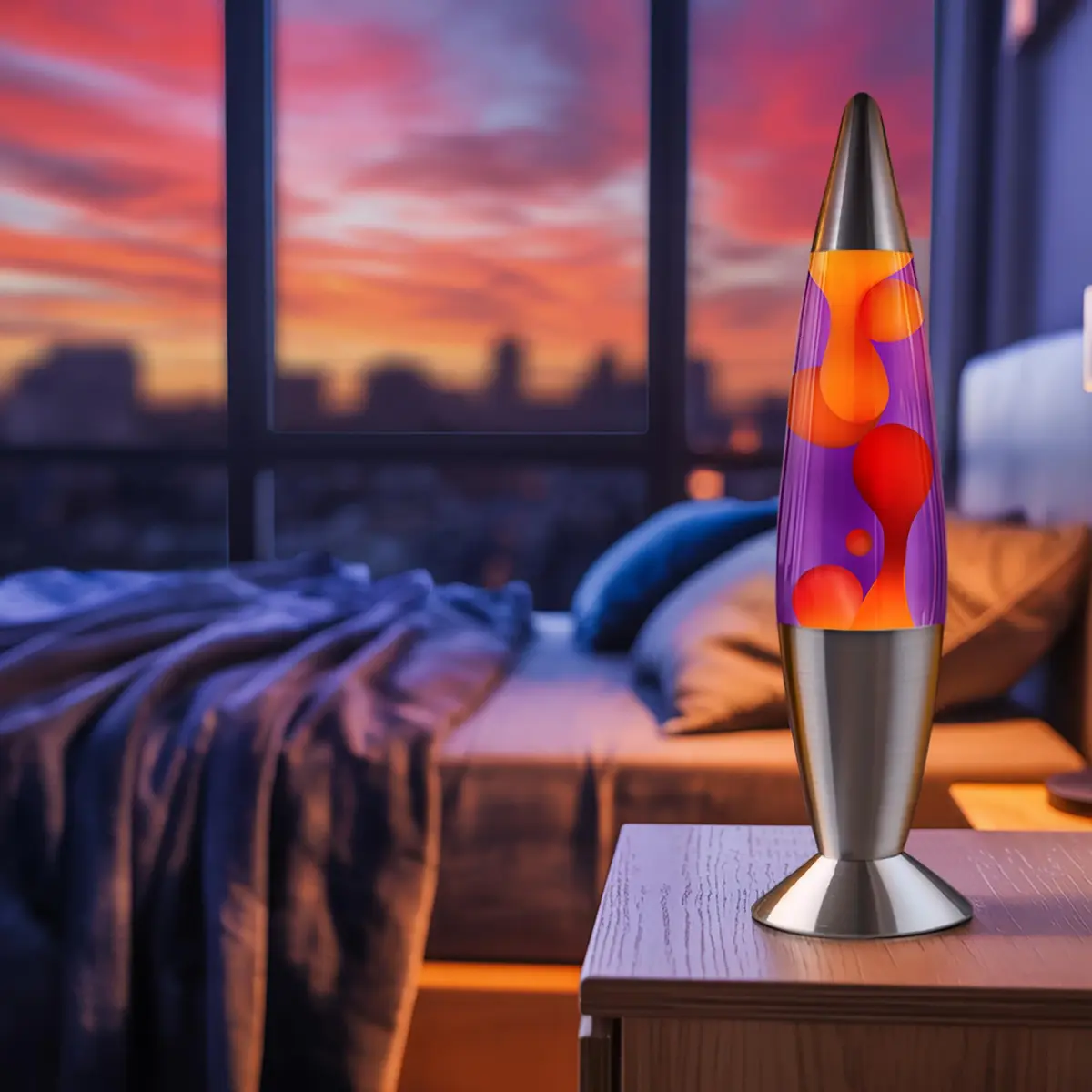 JAMBO 16 inch Liquid Motion Lamp Purple with Yellow Orange Wax | Relaxing Night Light for Adults Teens Kids - view 2