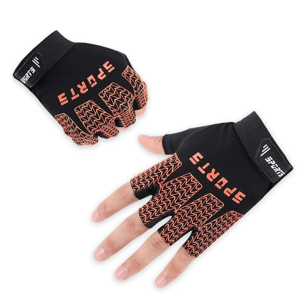 Accmor Kids Half Finger Sport Gloves for Boys Girls Cycling, Camping, Fishing, Outdoor Sports - Small Orange - view 2