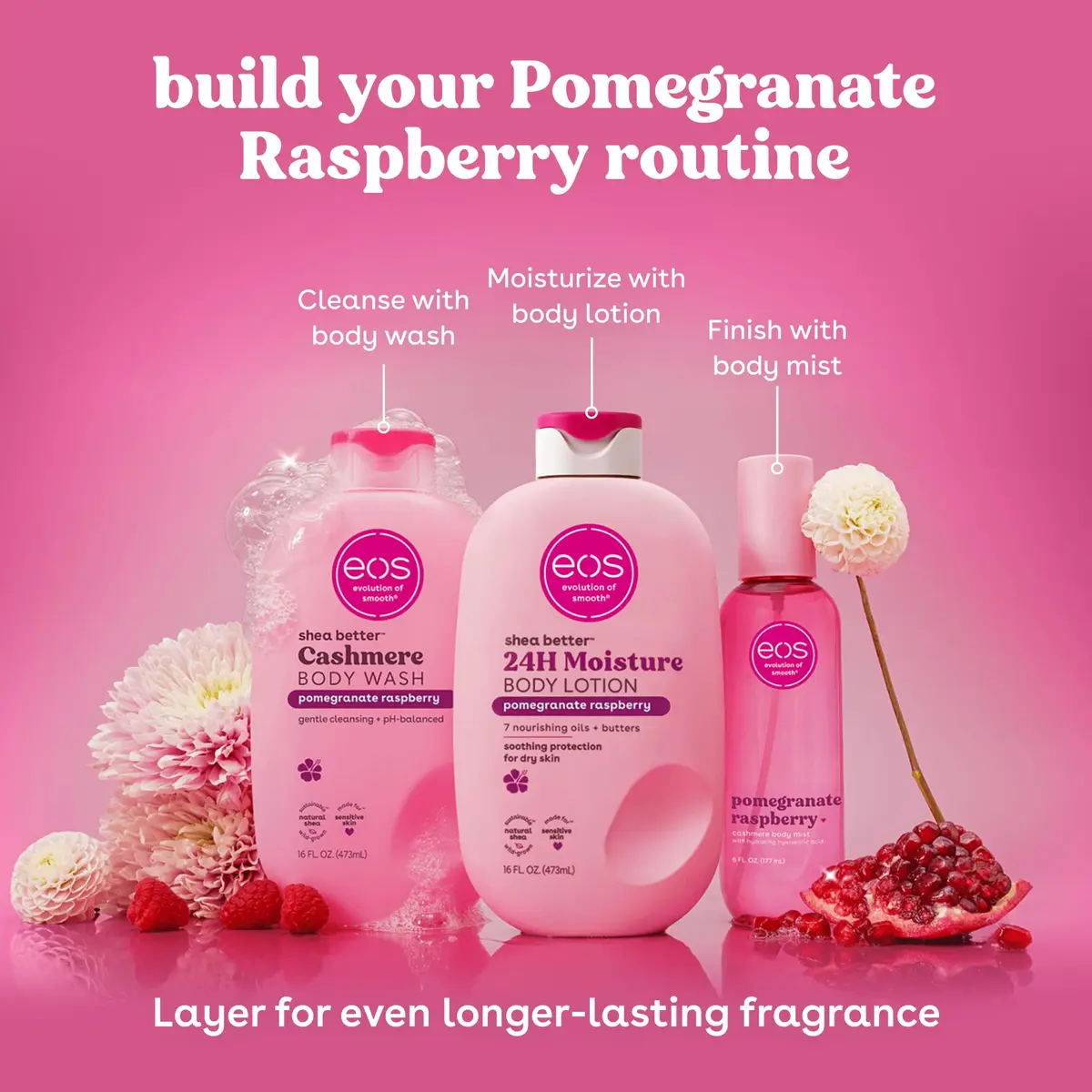 eos Shea Better Body Lotion Pomegranate Raspberry 473ml (16 fl oz) | Dermatologist Recommended for Dry Skin - view 8