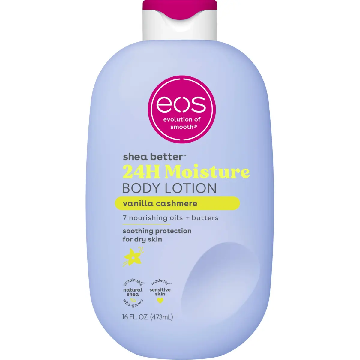eos Shea Better Body Lotion Vanilla Cashmere 473ml (16 fl Oz) | 24-Hour Moisture for All Skin Types - main product image