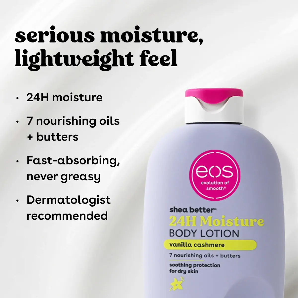 eos Shea Better Body Lotion Vanilla Cashmere 473ml (16 fl Oz) | 24-Hour Moisture for All Skin Types - view 3
