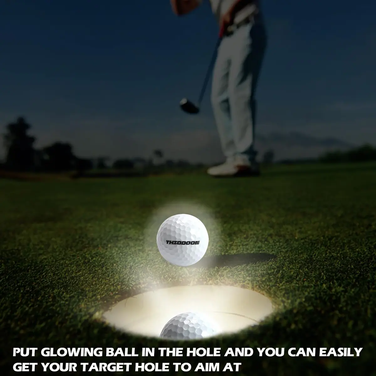 THIODOON LED Glow in The Dark Golf Balls 6 Pack (42.6mm, 45g Each) | Play Golf at Dusk or Night - view 4