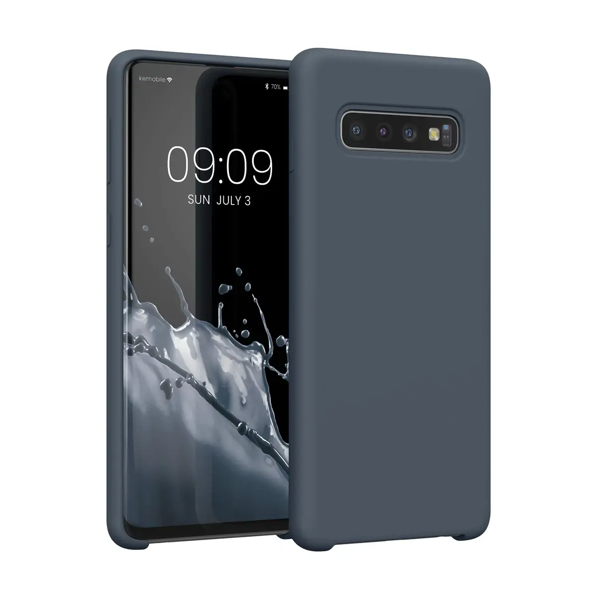 kwmobile TPU Silicone Case for Samsung Galaxy S10 | Dark Slate Soft Finish - main product image