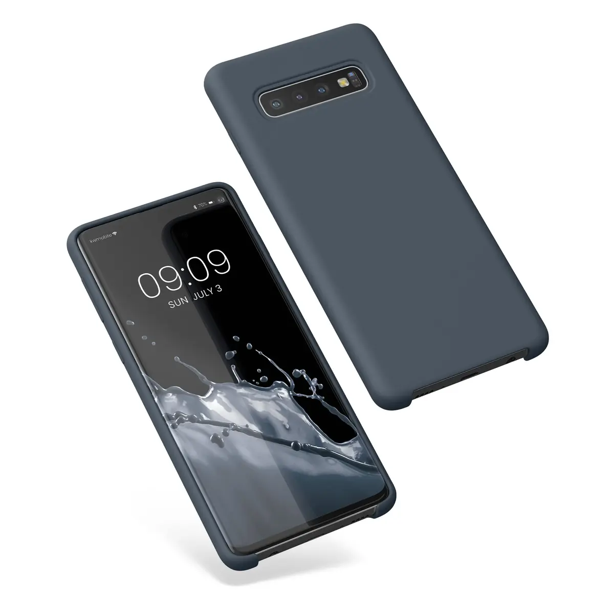 kwmobile TPU Silicone Case for Samsung Galaxy S10 | Dark Slate Soft Finish - view 8