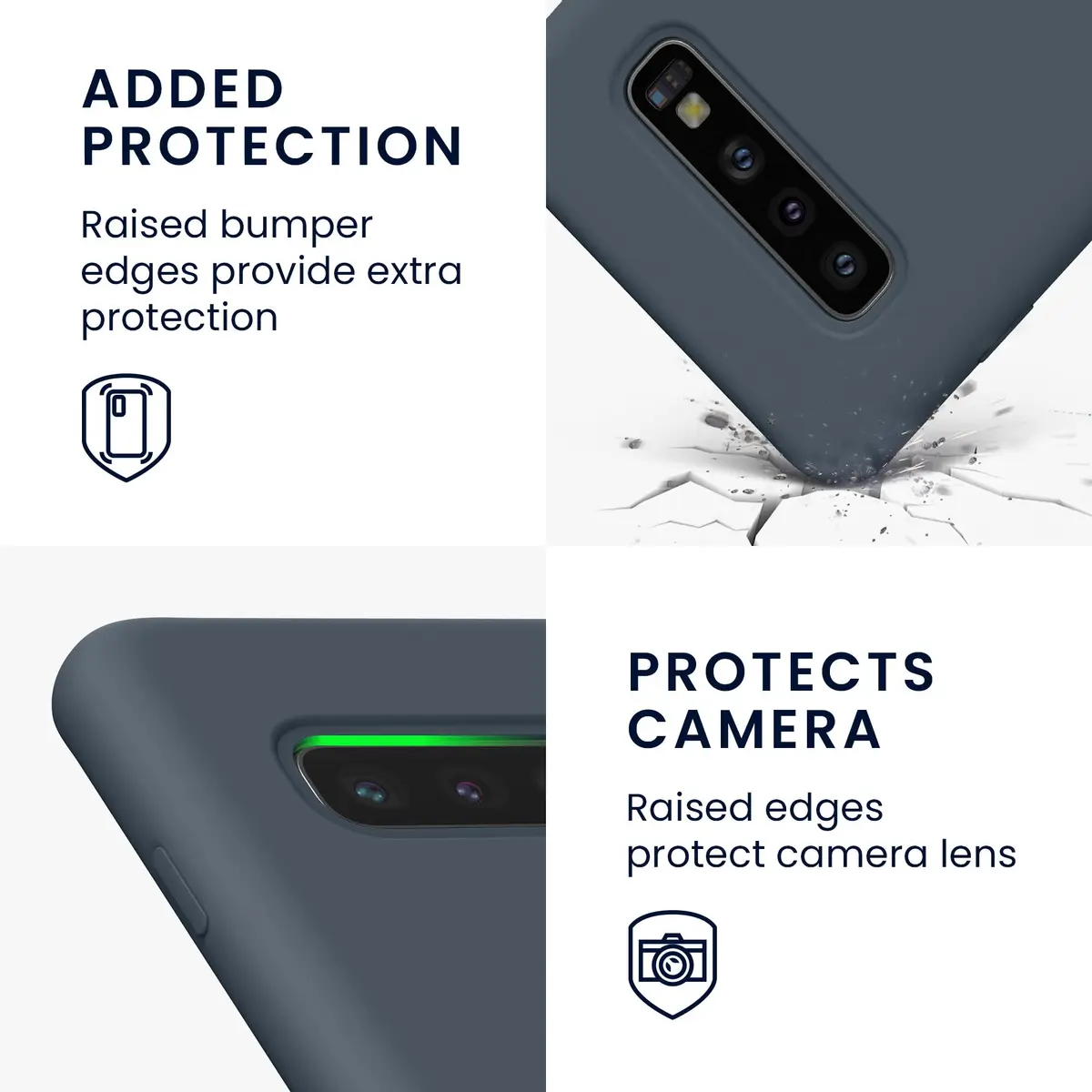 kwmobile TPU Silicone Case for Samsung Galaxy S10 | Dark Slate Soft Finish - view 3