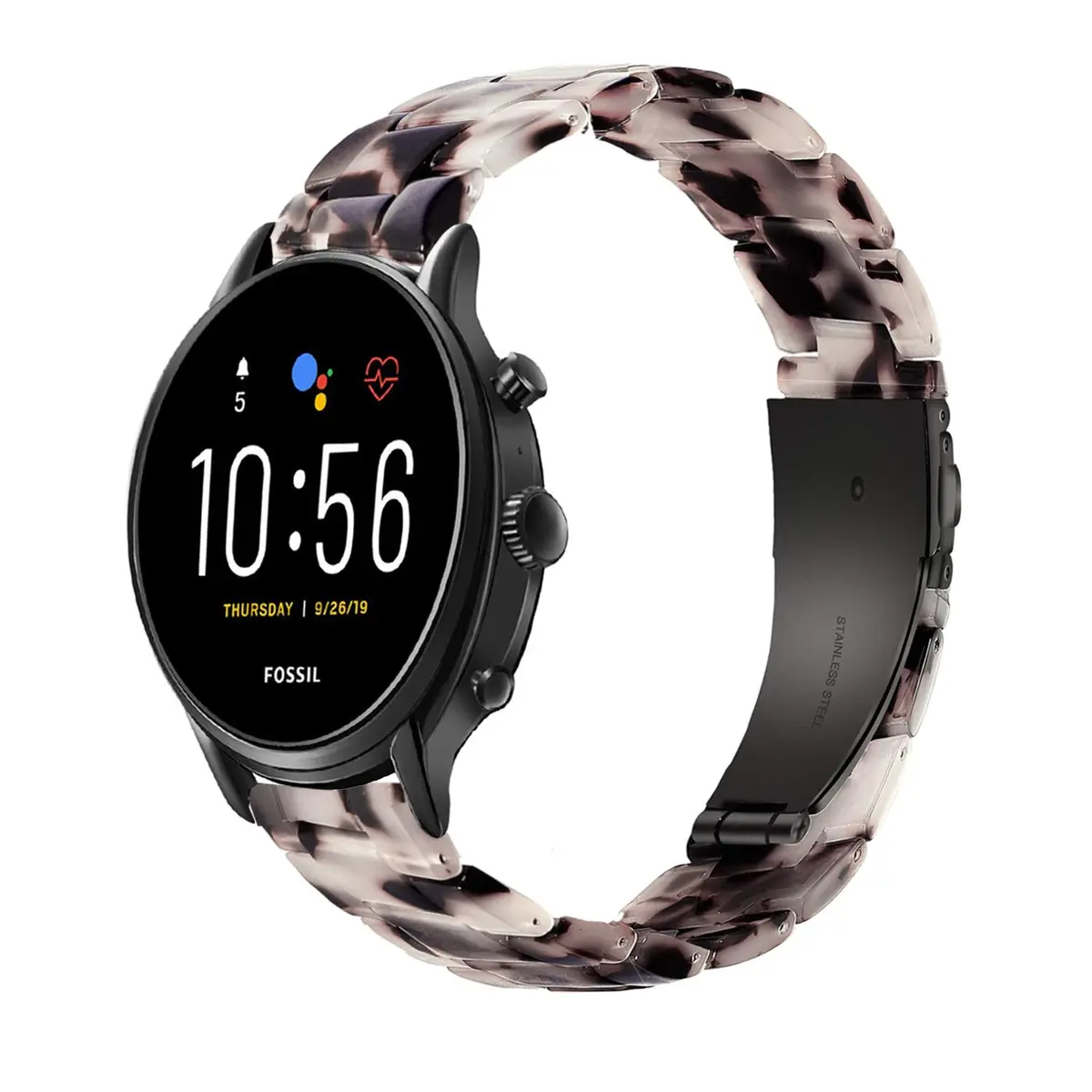 iLVANYA Watchband for Fossil Women Gen 5E 42mm / Gen 6 42mm / Gen 4 Venture HR | Pearl Resin Quick Release Strap - main product image