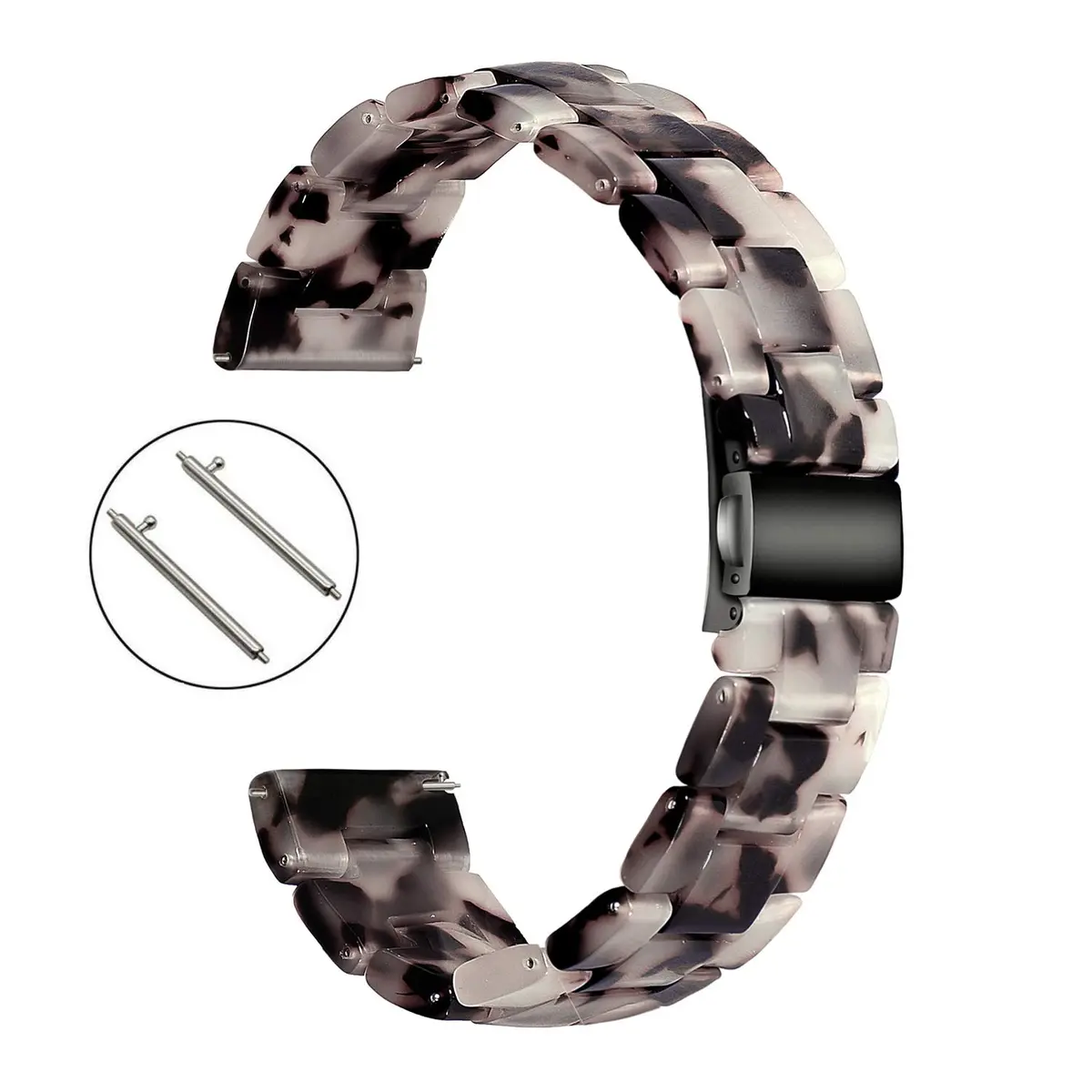 iLVANYA Watchband for Fossil Women Gen 5E 42mm / Gen 6 42mm / Gen 4 Venture HR | Pearl Resin Quick Release Strap - view 5