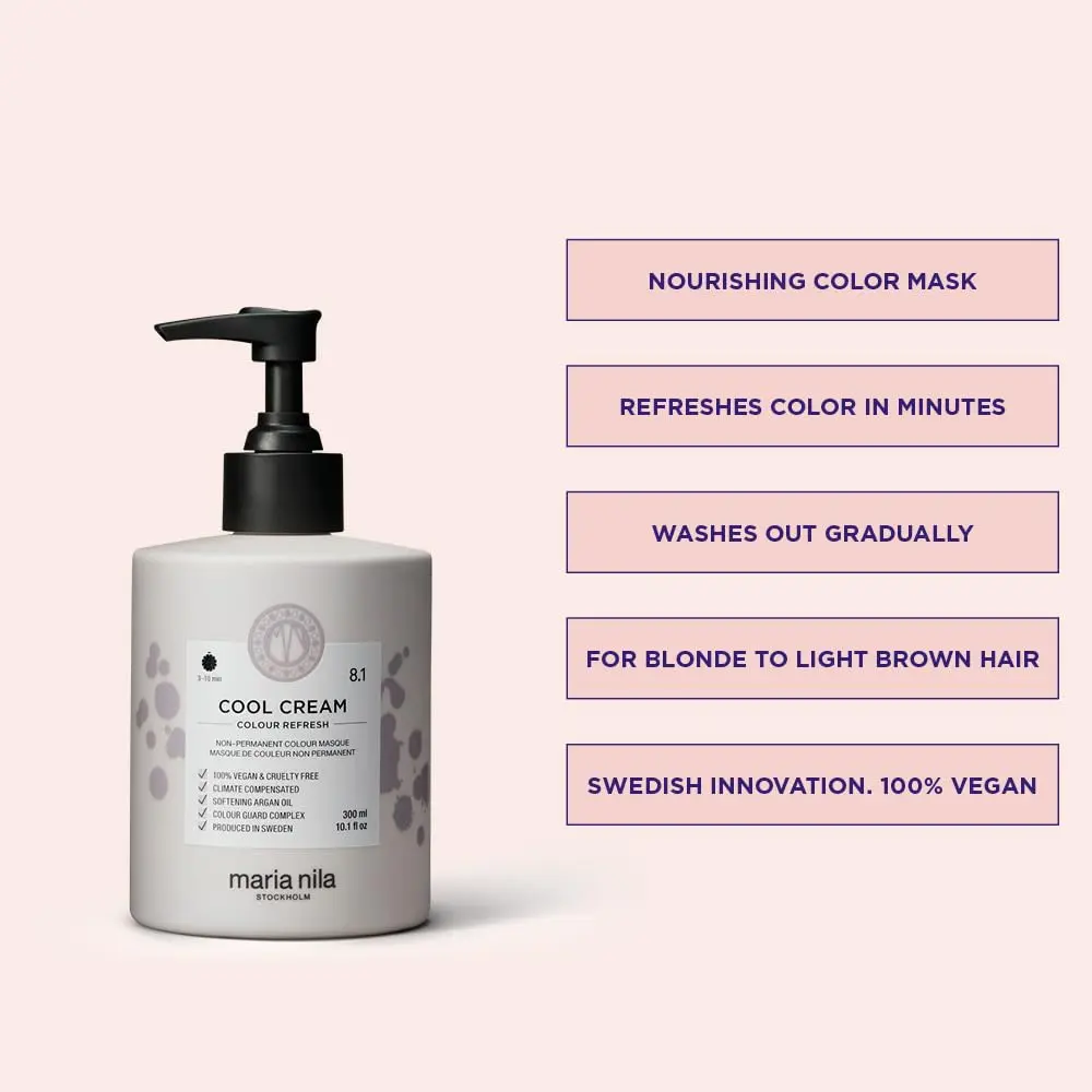 Maria Nila Color Refresh Cool Cream Color Depositing Mask 300ml | Nourishing, Semi-Permanent Blonde Toner with Argan Oil - view 2