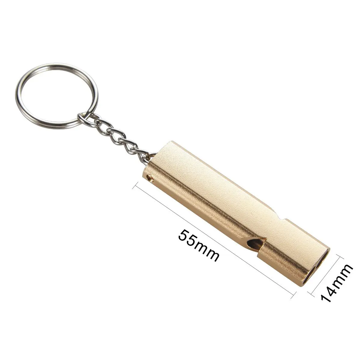 Noopel Emergency Whistles Lifeguard Safety Whistle with Lanyard and Keychain for Outdoor Camping Hiking Boating Hunting Fishing Kayak Kids Rescue Signaling Loud Survival Whistle (4 Pack Gold) | Super Loud, Aluminum Alloy, Water-Resistant - view 4