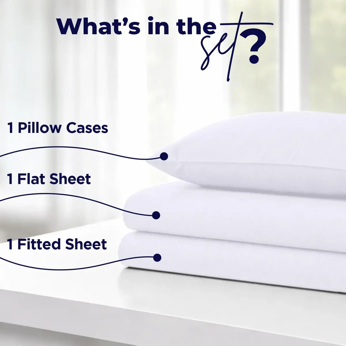 DAN RIVER Twin Jersey Sheet Set | 100% Cotton Bed Sheets | All Season Bedding | Deep Pocket, White - view 3