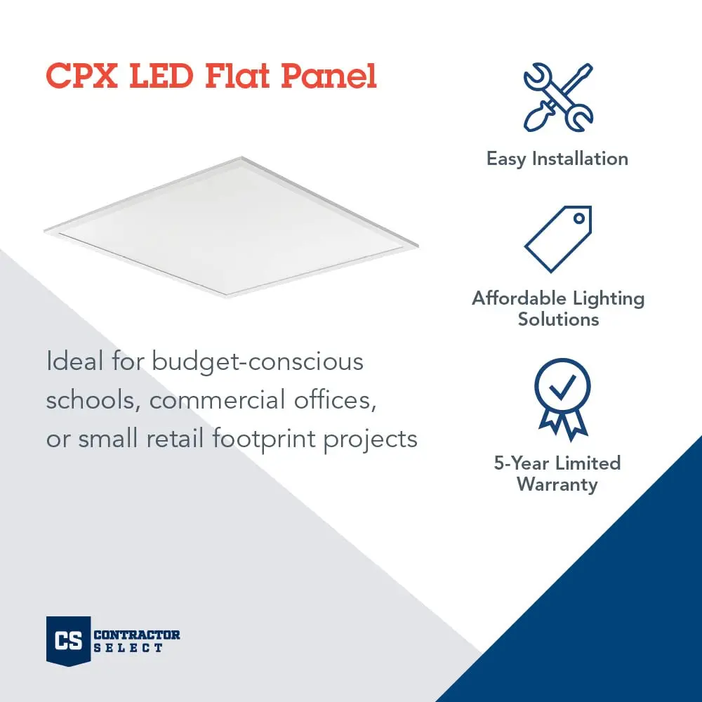 Lithonia Lighting CPX 2x2 LED Flat Panel Light | Adjustable Lumens & CCT for Commercial & Residential Use - view 2