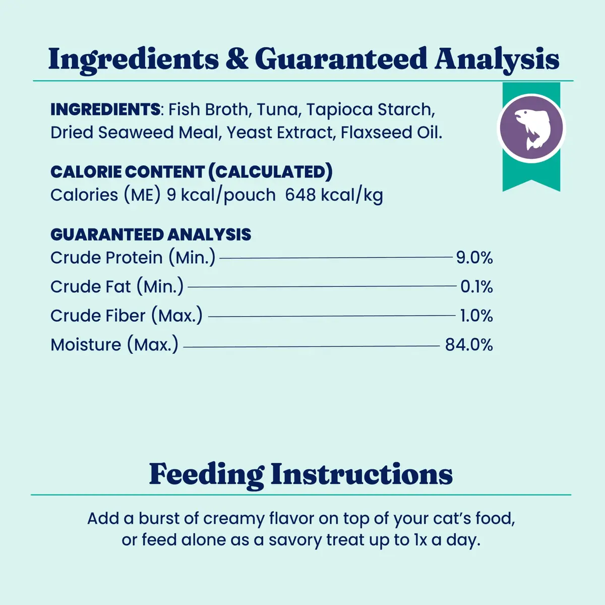 Solid Gold SeaMeal Squeeze Tuna Lickable Cat Treats with Seaweed for Skin & Coat - Wet Cat Treats with Digestive & Immune Health Support - Natural, Holistic, Grain Free (48 Squeezes) - view 9