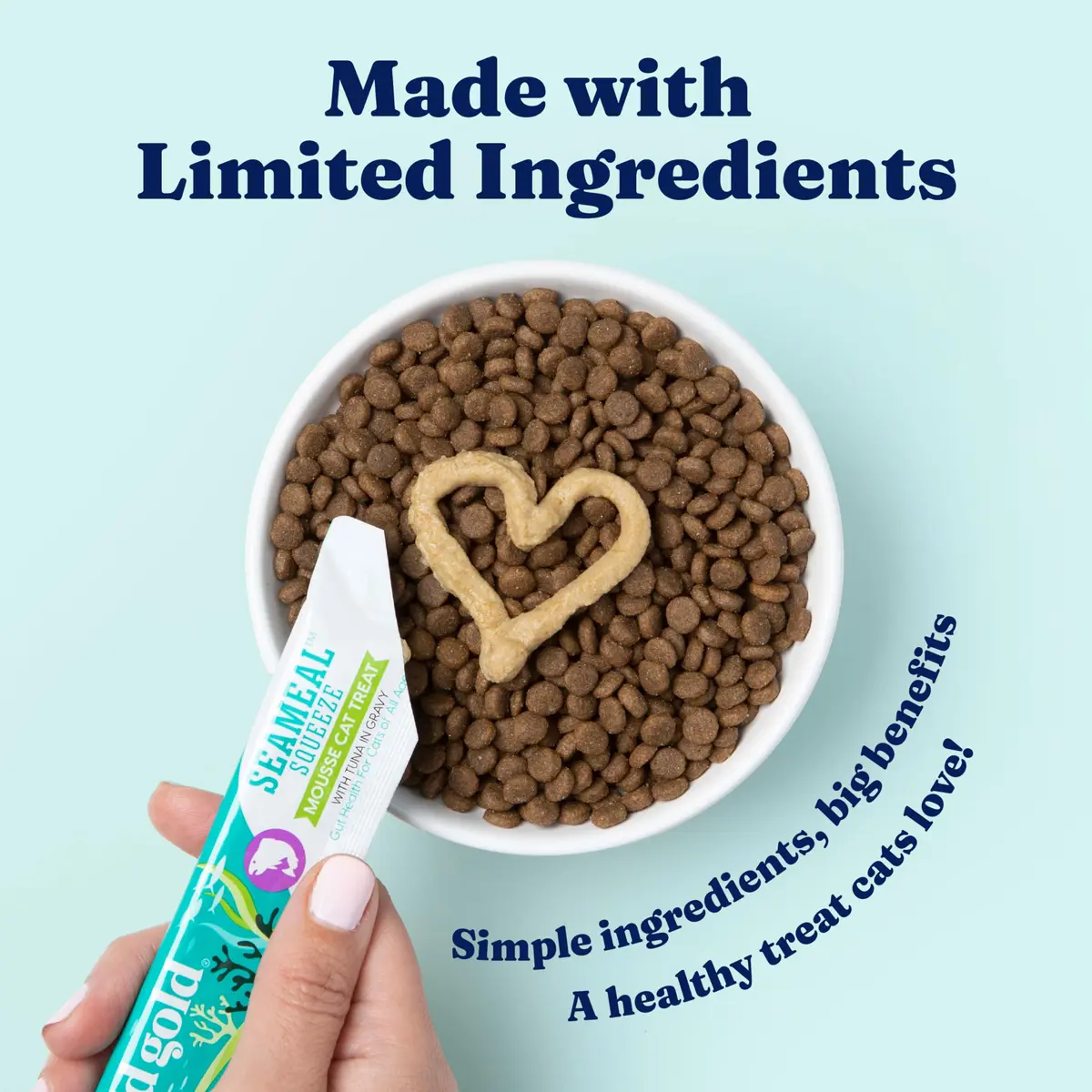 Solid Gold SeaMeal Squeeze Tuna Lickable Cat Treats with Seaweed for Skin & Coat - Wet Cat Treats with Digestive & Immune Health Support - Natural, Holistic, Grain Free (48 Squeezes) - view 2