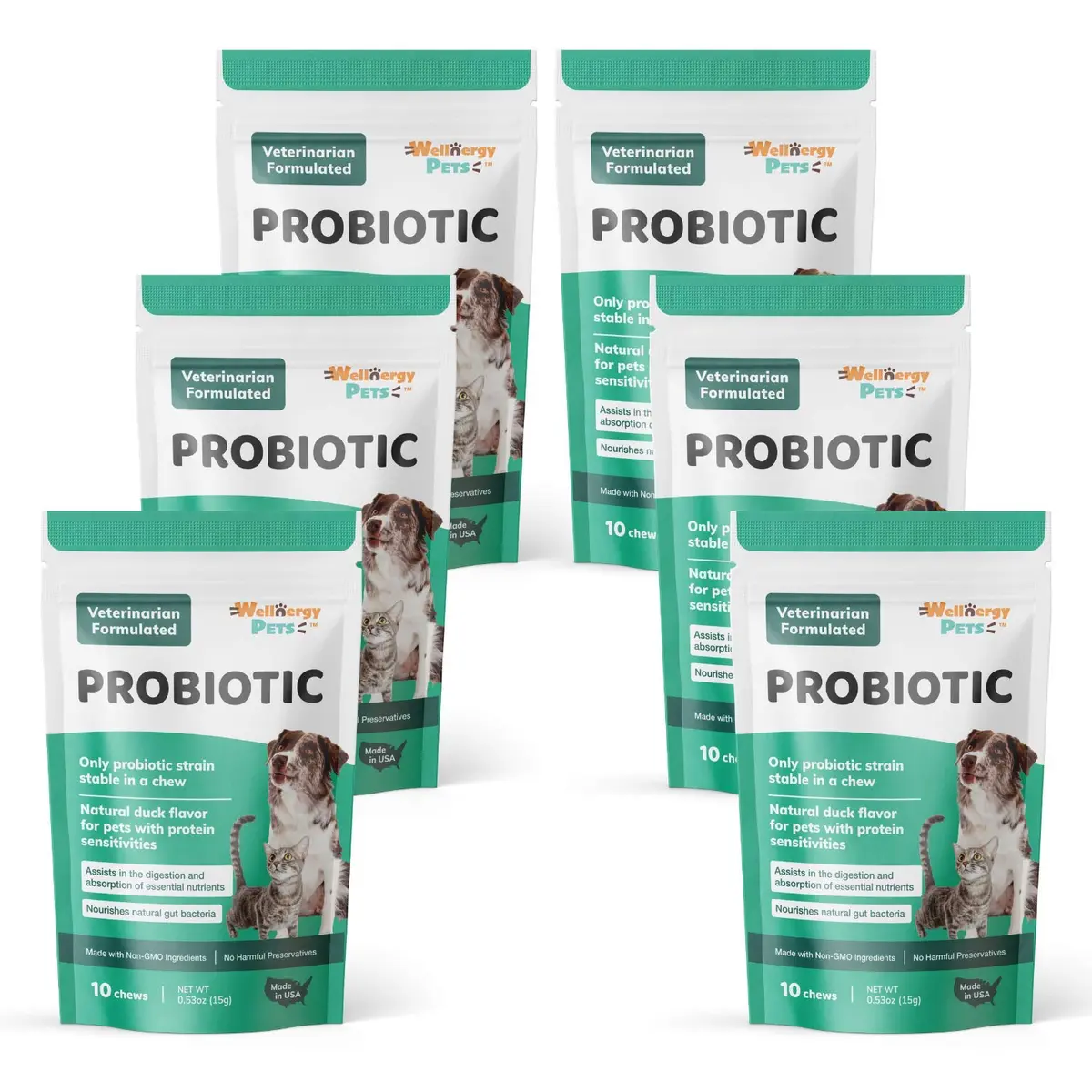 Wellnergy Daily Probiotic & Prebiotics Soft Chew for Dogs & Cats | Digestive & Immune Support (70-120c) - main product image