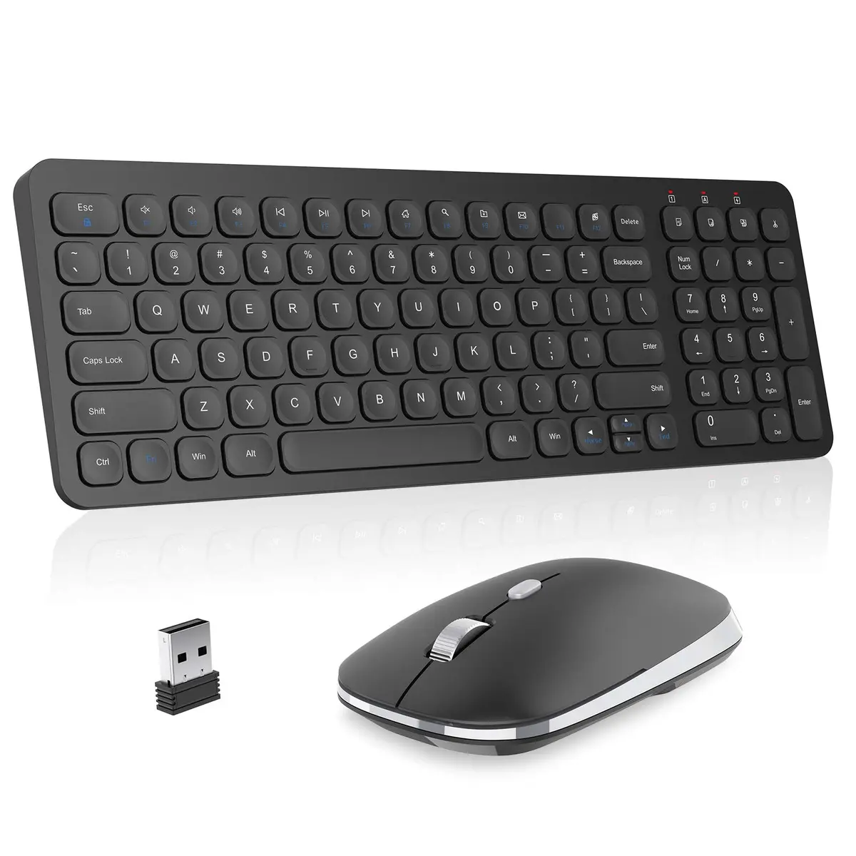 cimetech Wireless Keyboard and Mouse Combo - Black | 99-Key Full-Size Ultra-Thin Keyboard & Silent Optical Mouse - main product image