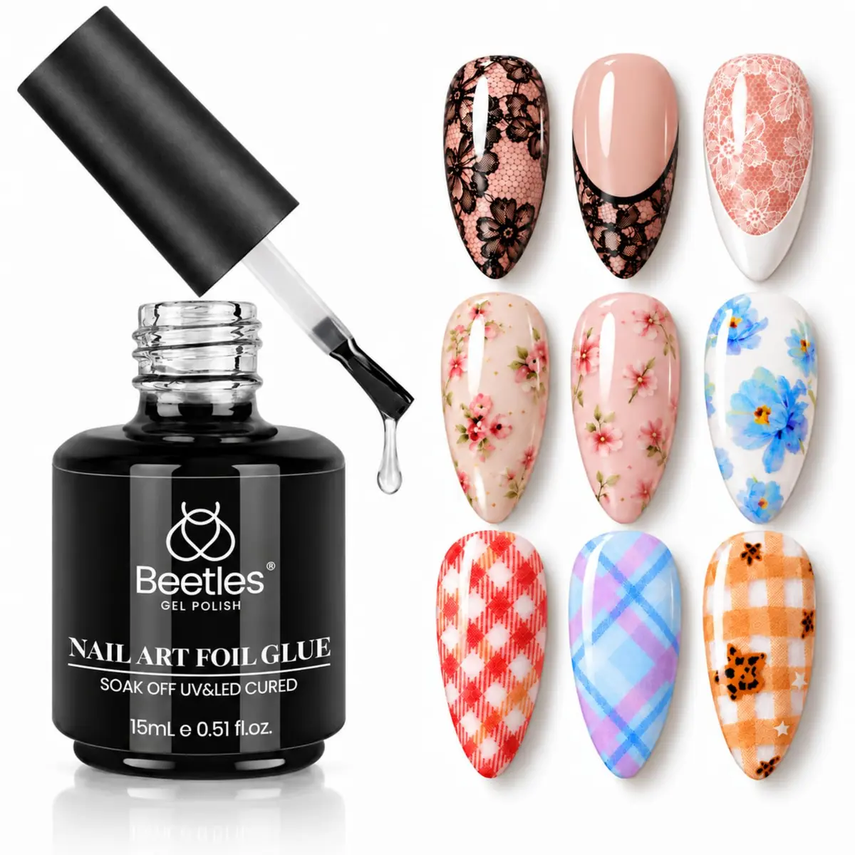 beetles Gel Polish 15ML | Professional Nail Foil Transfer Gel for Nails - main product image