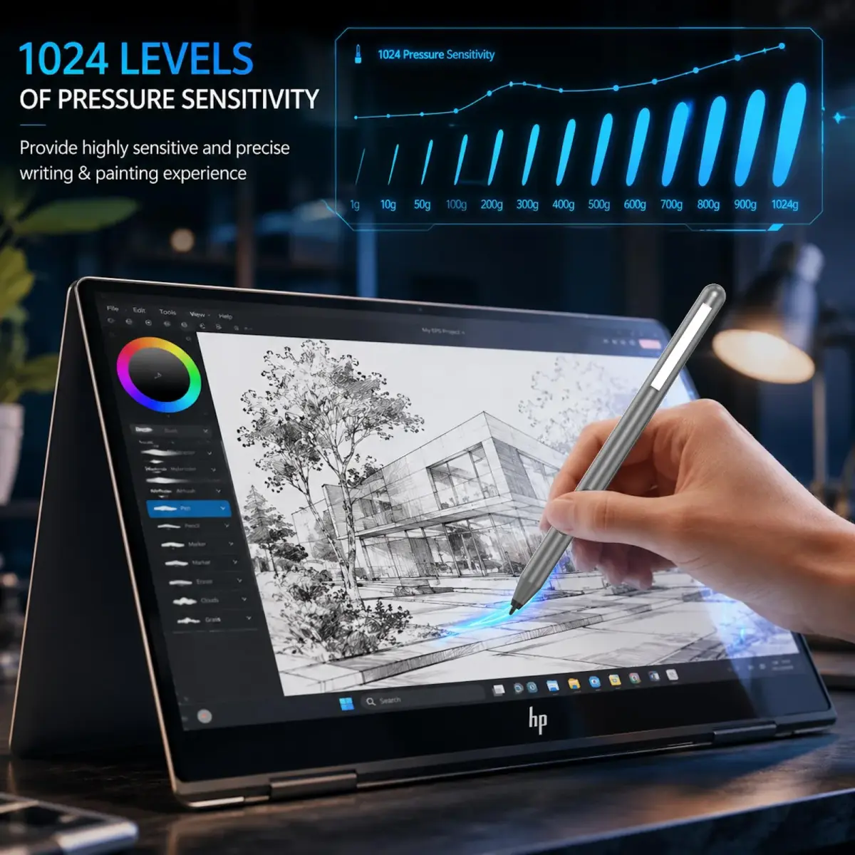 hacey MPP 1.51 Pen for Surface Pro 11/10/X/9/8 1024 Pressure Levels | 417-Day Battery Life Palm Rejection - view 3