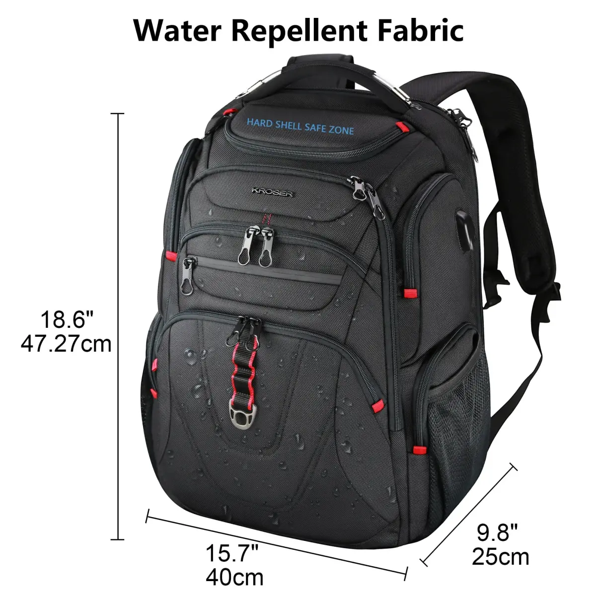 KROSER TSA Friendly Laptop Backpack 17.3 inch XL | Water-Repellent College Daypack with RFID & USB - view 2