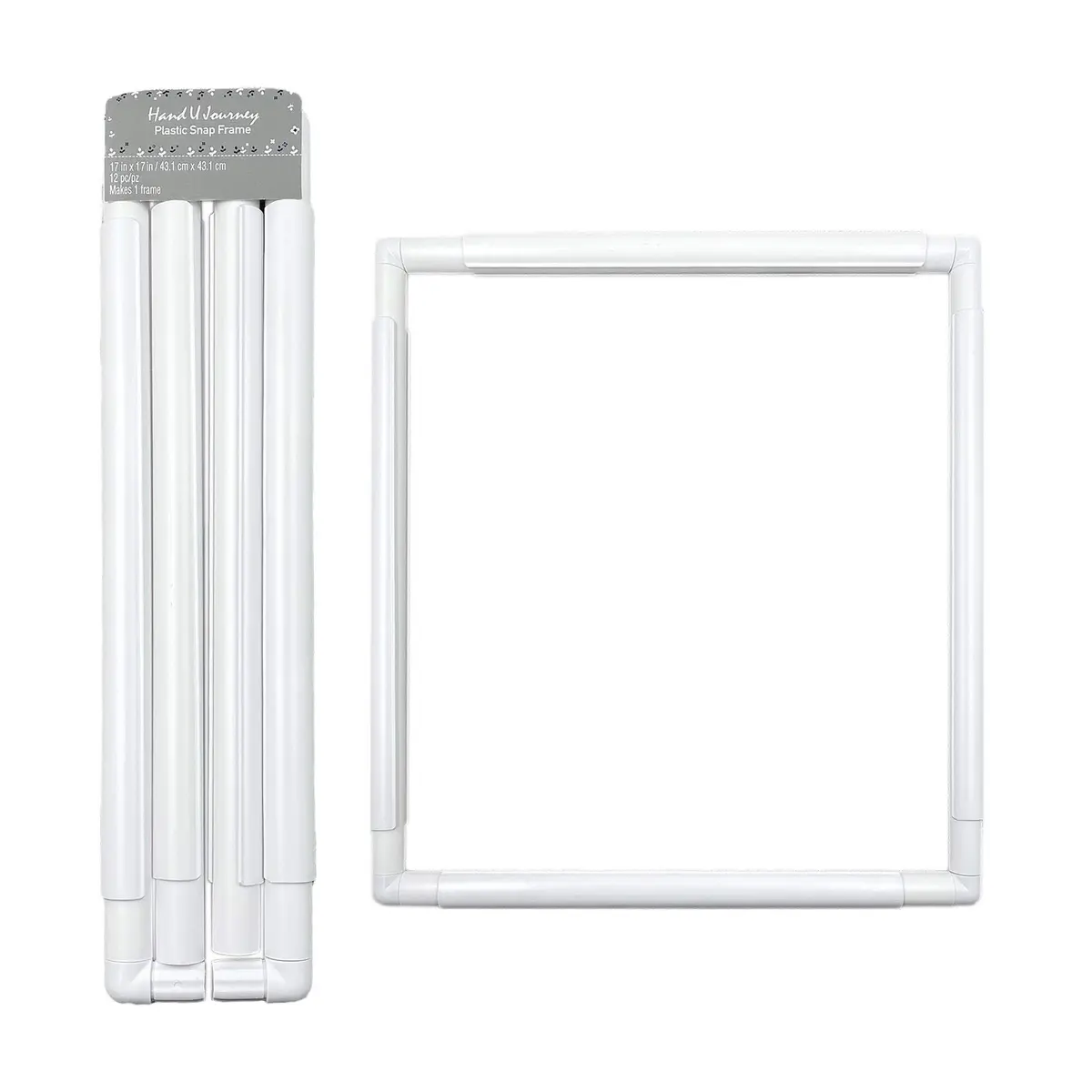 Wool Queen Universal Clip Frame 43.1x43.1 cm (17"x17") | Damage-Free Plastic Craft Hoop for Embroidery & Cross-Stitch - main product image