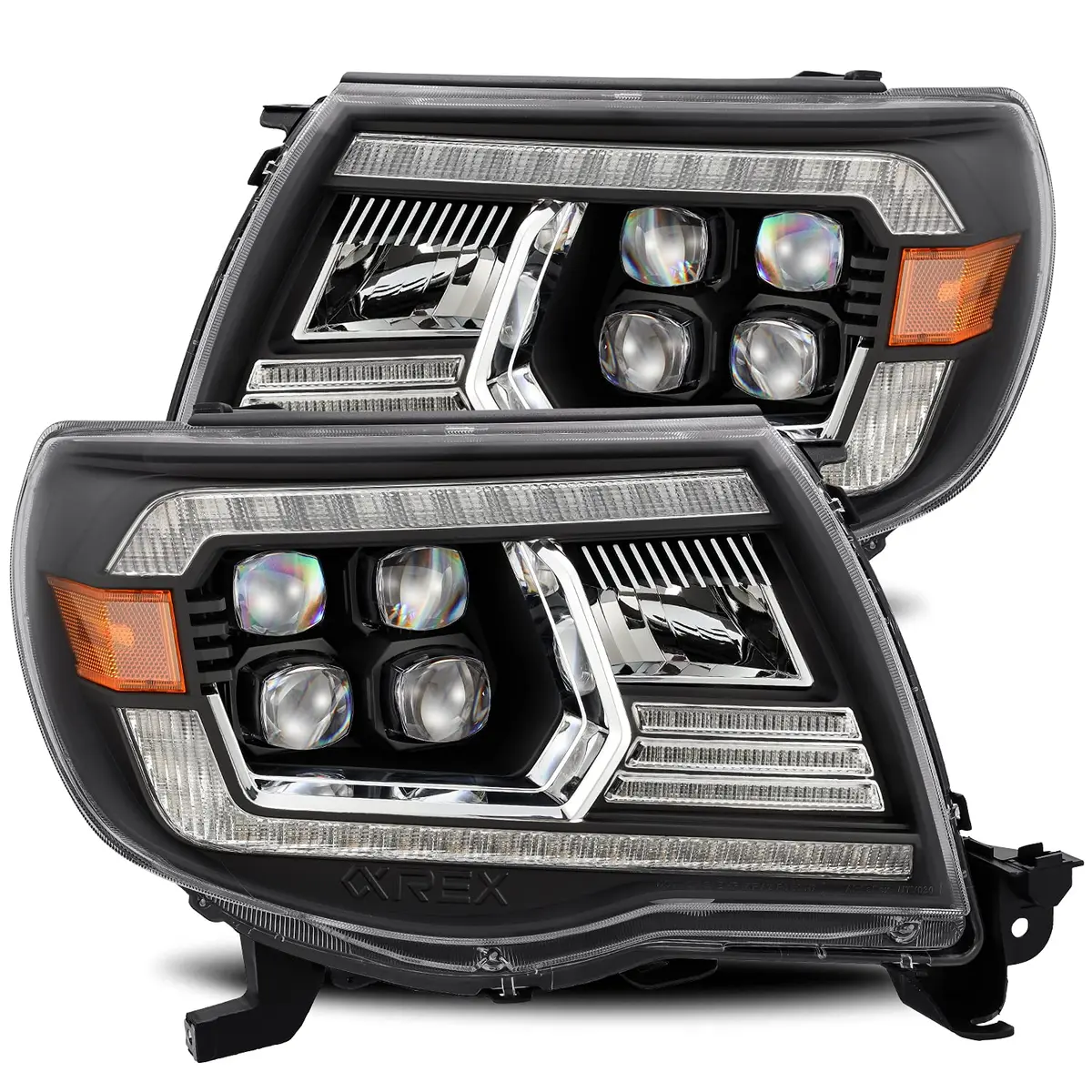 AlphaRex Nova Series Projector Headlights for Toyota Tacoma | Clear Lens, Quad Projector, 6000K LED High Beam - main product image