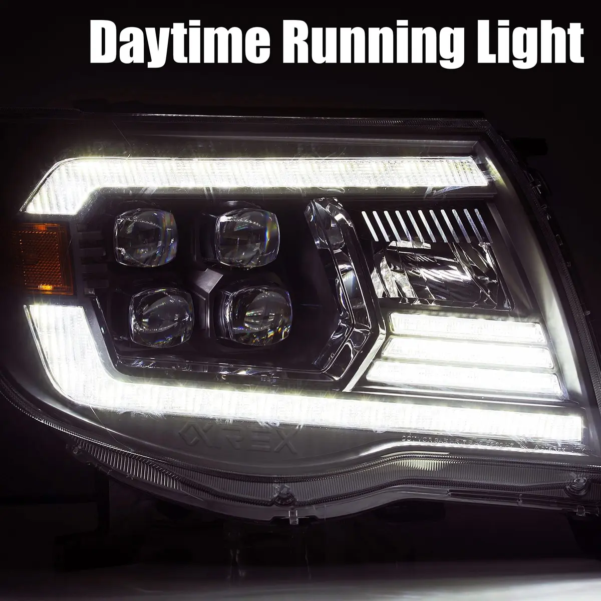 AlphaRex Nova Series Projector Headlights for Toyota Tacoma | Clear Lens, Quad Projector, 6000K LED High Beam - view 4