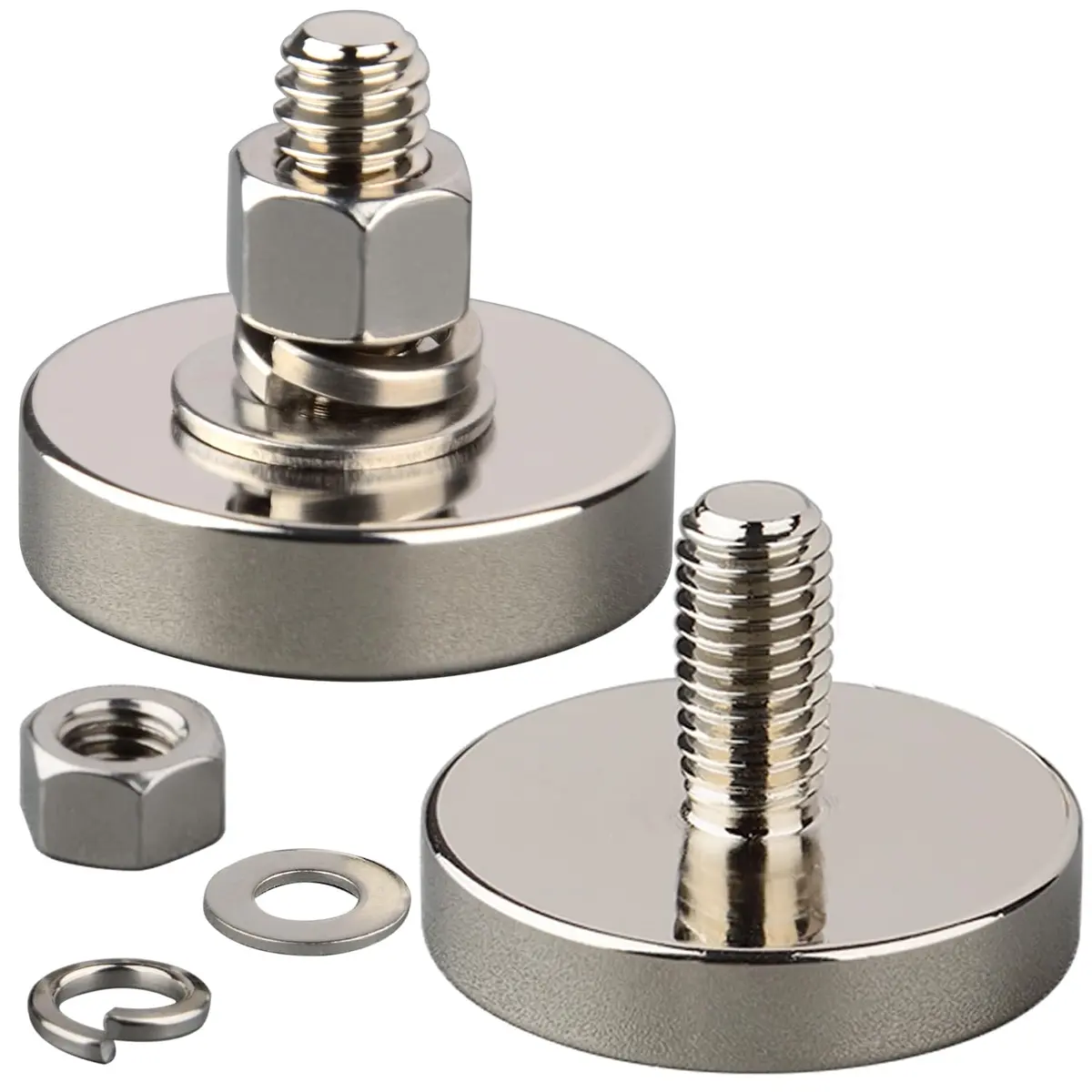 MUTUACTOR Heavy Duty Pot Magnet with M10 Thread 40mm Diameter | 175lb Vertical Pull Force - main product image