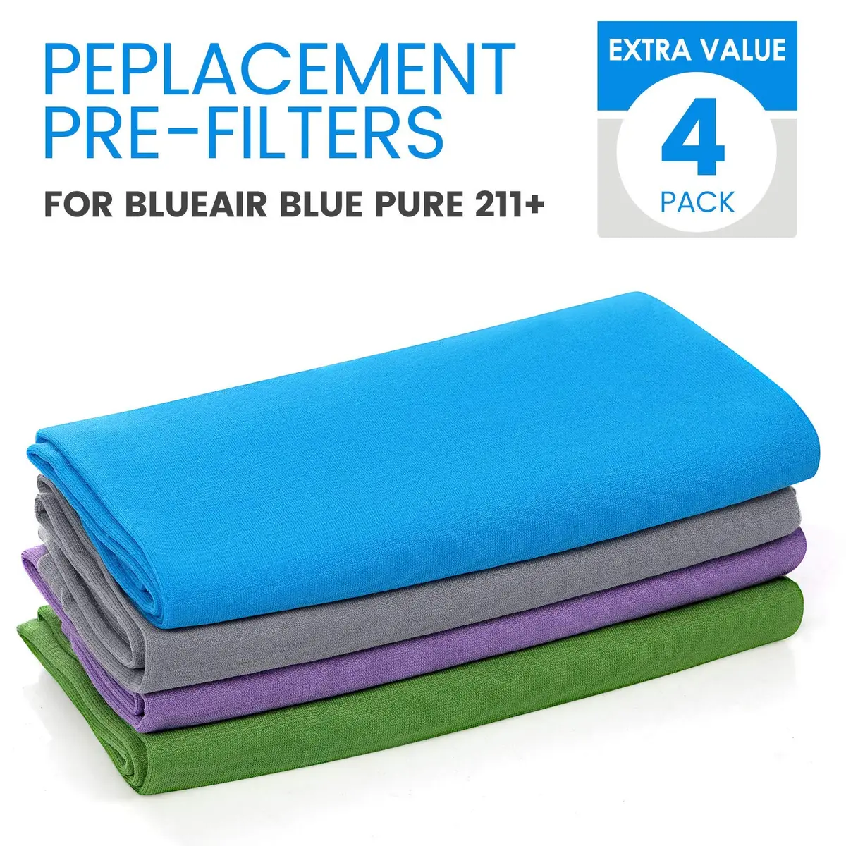 Cabiclean 4 Pack Washable Pre-Filters for Blueair Blue Pure 211+ Air Purifier | Captures Dust, Pollen, Pet Dander - view 7