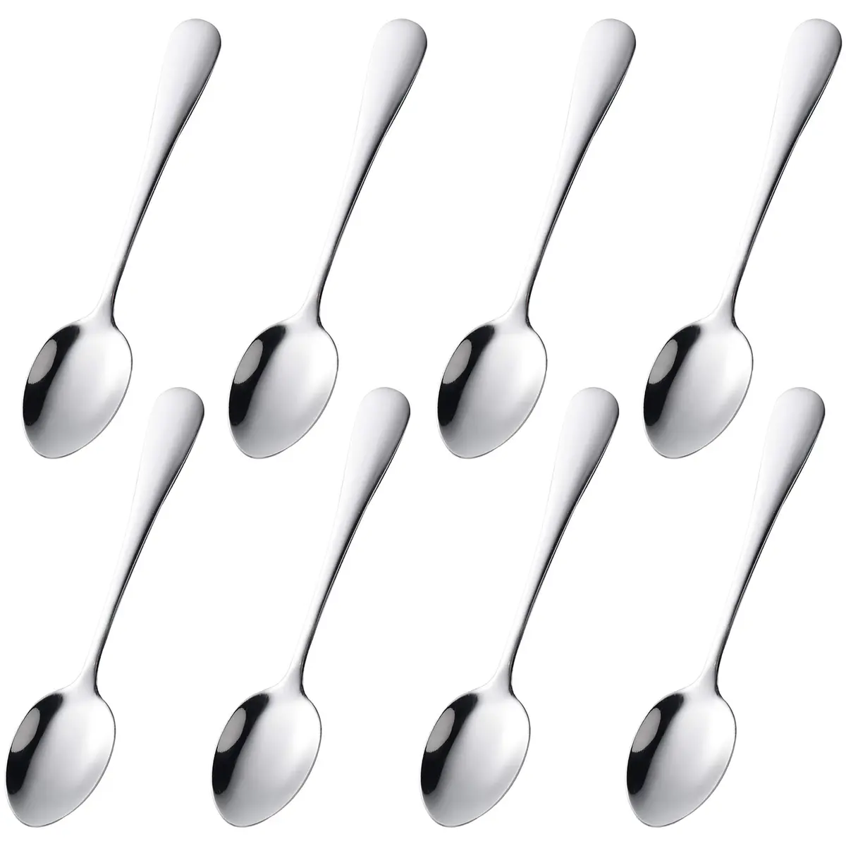 CAMDEA Mini Dessert Spoons 12cm (4.9 Inches) Set of 8 | Stainless Steel Espresso Coffee Spoons - main product image
