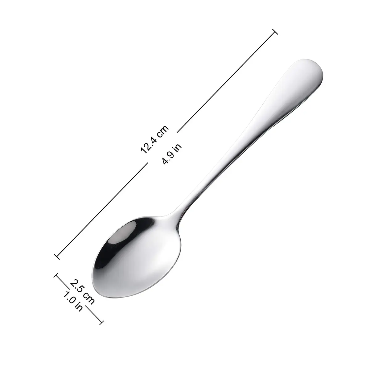 CAMDEA Mini Dessert Spoons 12cm (4.9 Inches) Set of 8 | Stainless Steel Espresso Coffee Spoons - view 2